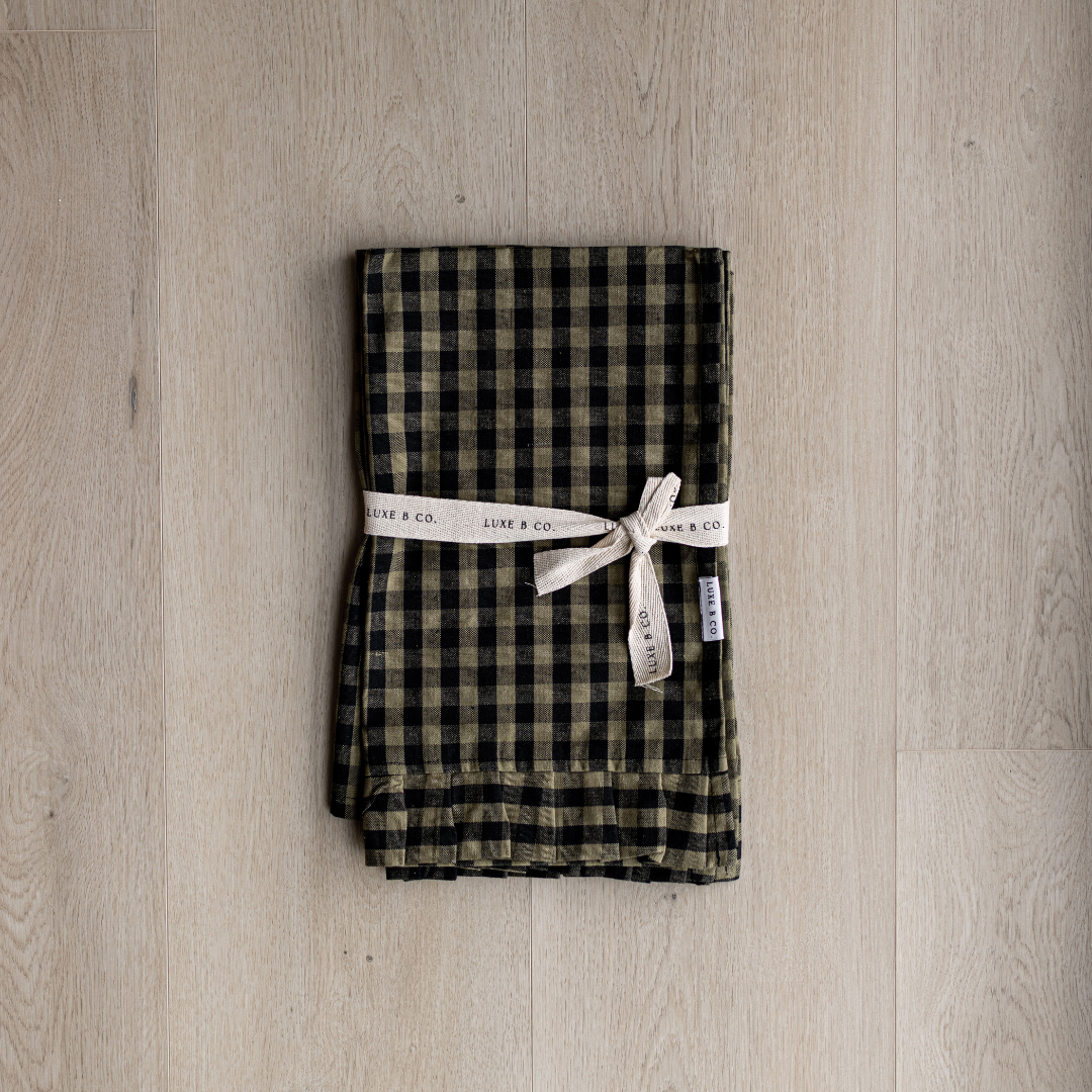 Ruffle Gingham Dish Towel