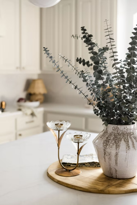 Glass Flower Double Tea-Light Candle Holder