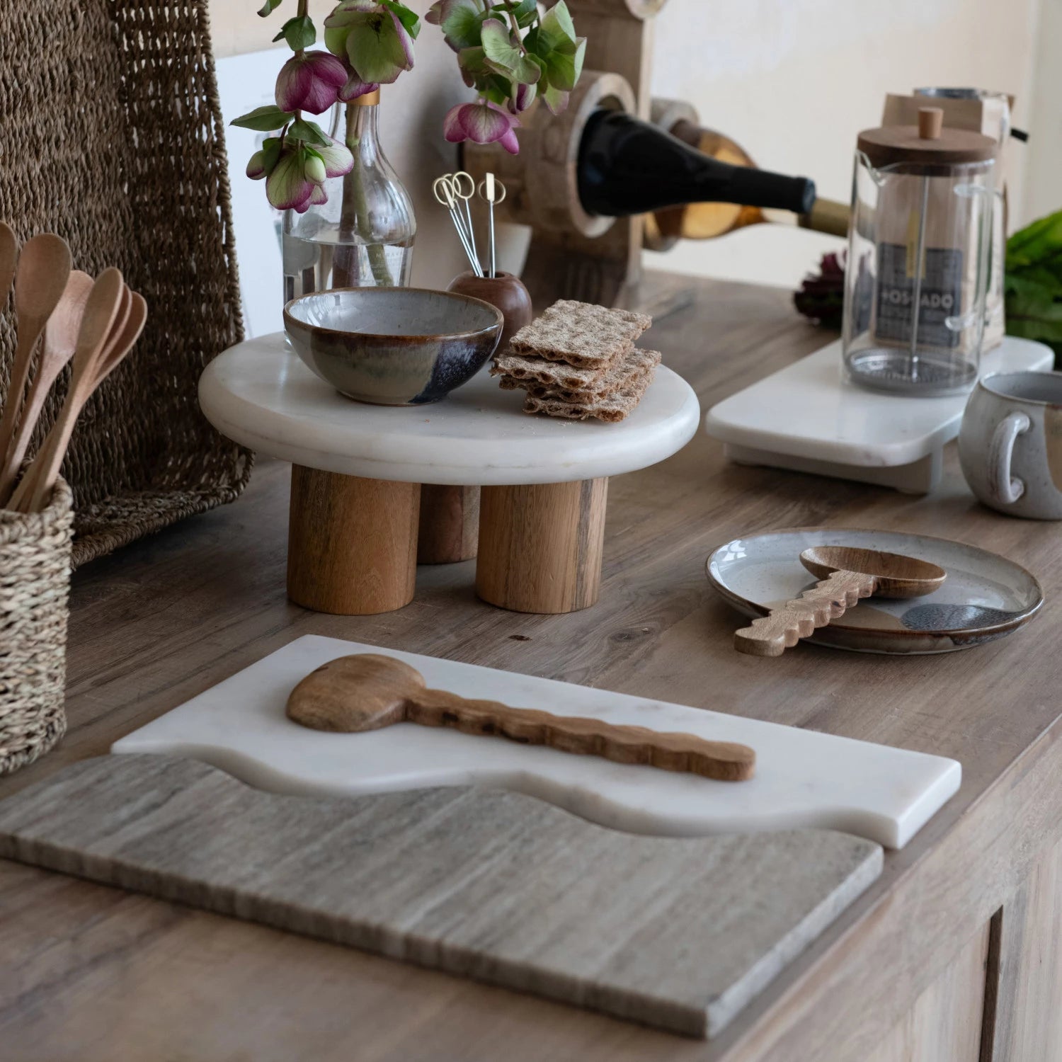 Wavy Marble Serving Board