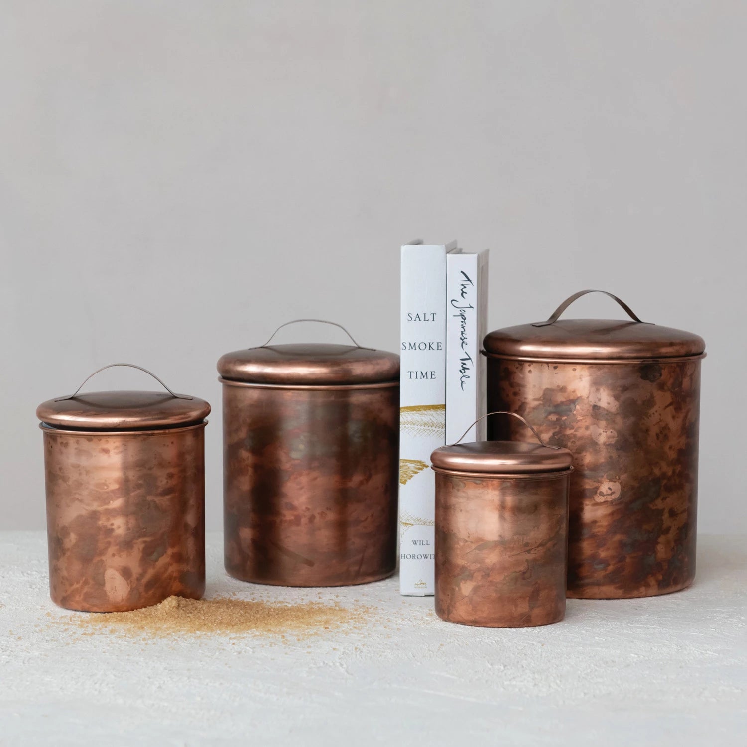 Oxidized Copper Stainless Steel Canisters