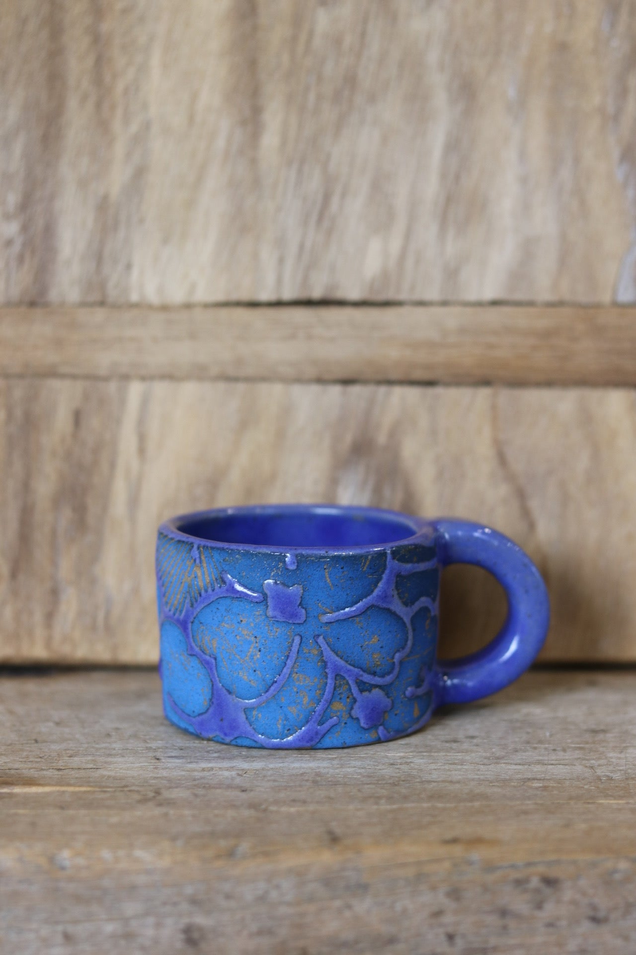 Cobalt Blue Floral Espresso Mug