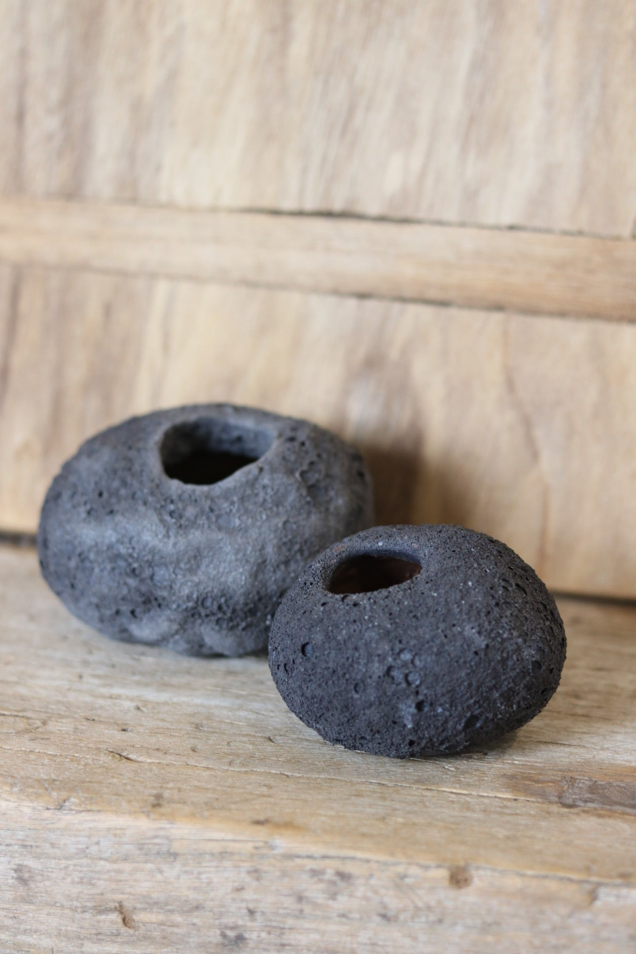 Lava Rock Bud Vases
