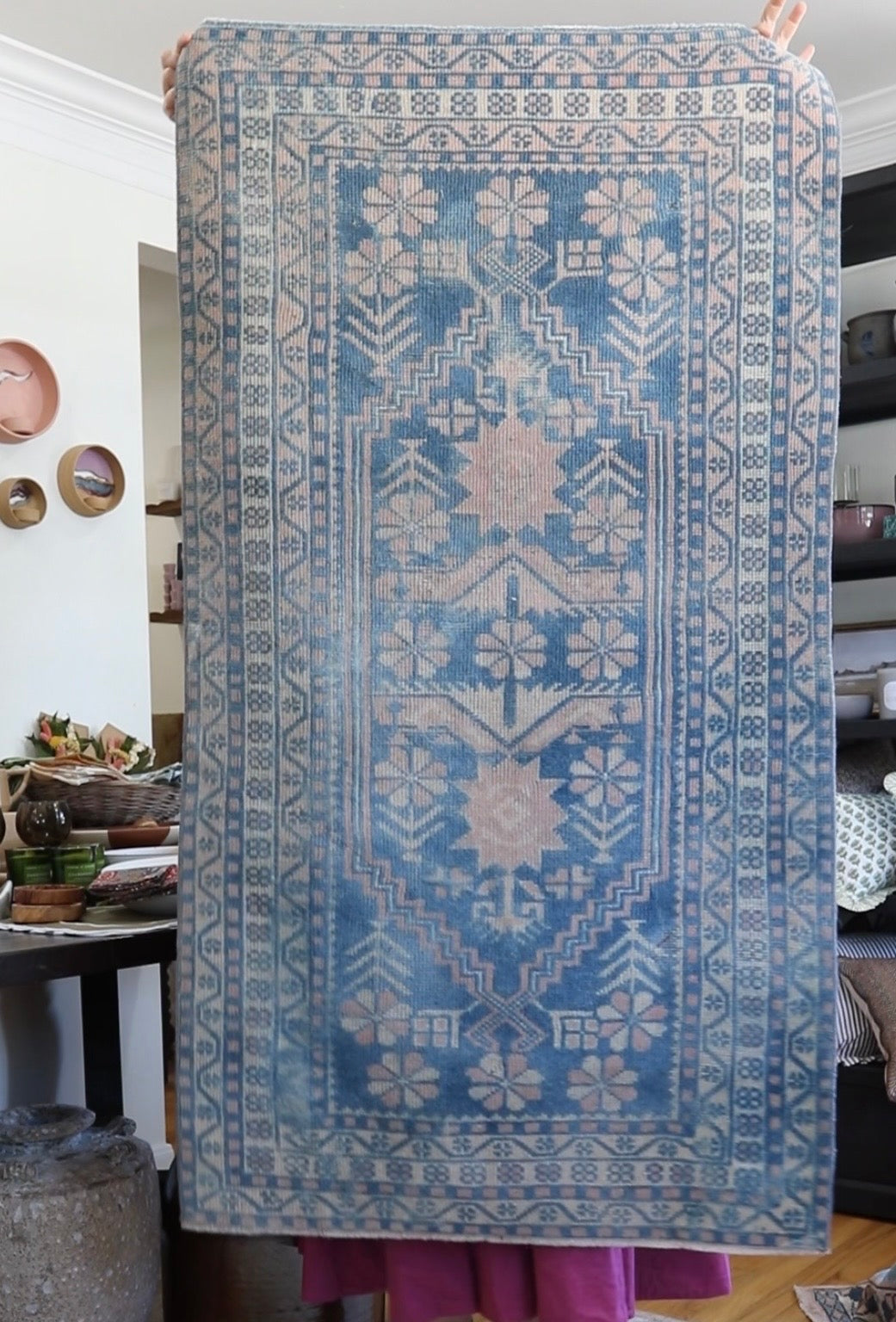 Vintage Turkish Rug Powder Blue