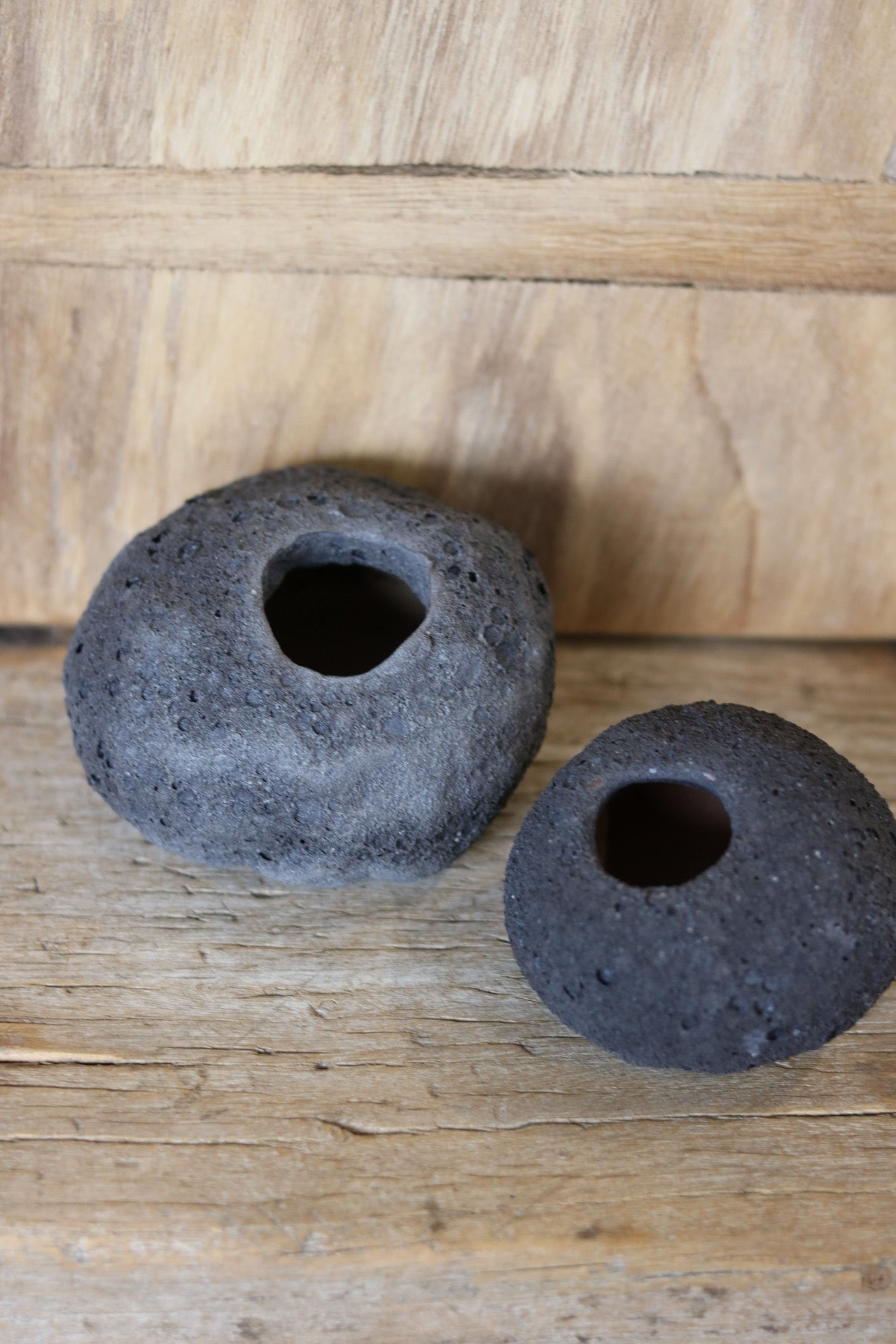 Lava Rock Bud Vases