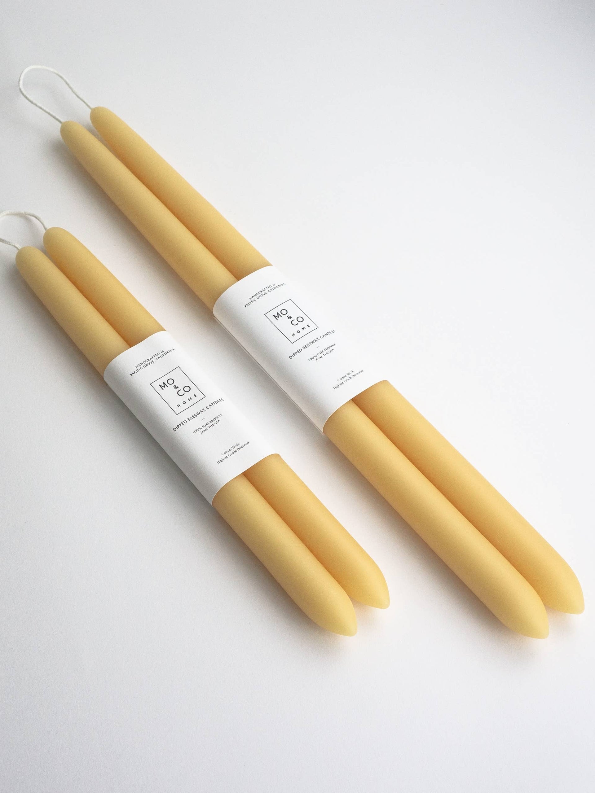 100% Beeswax Dipped Candles | Natural Gold