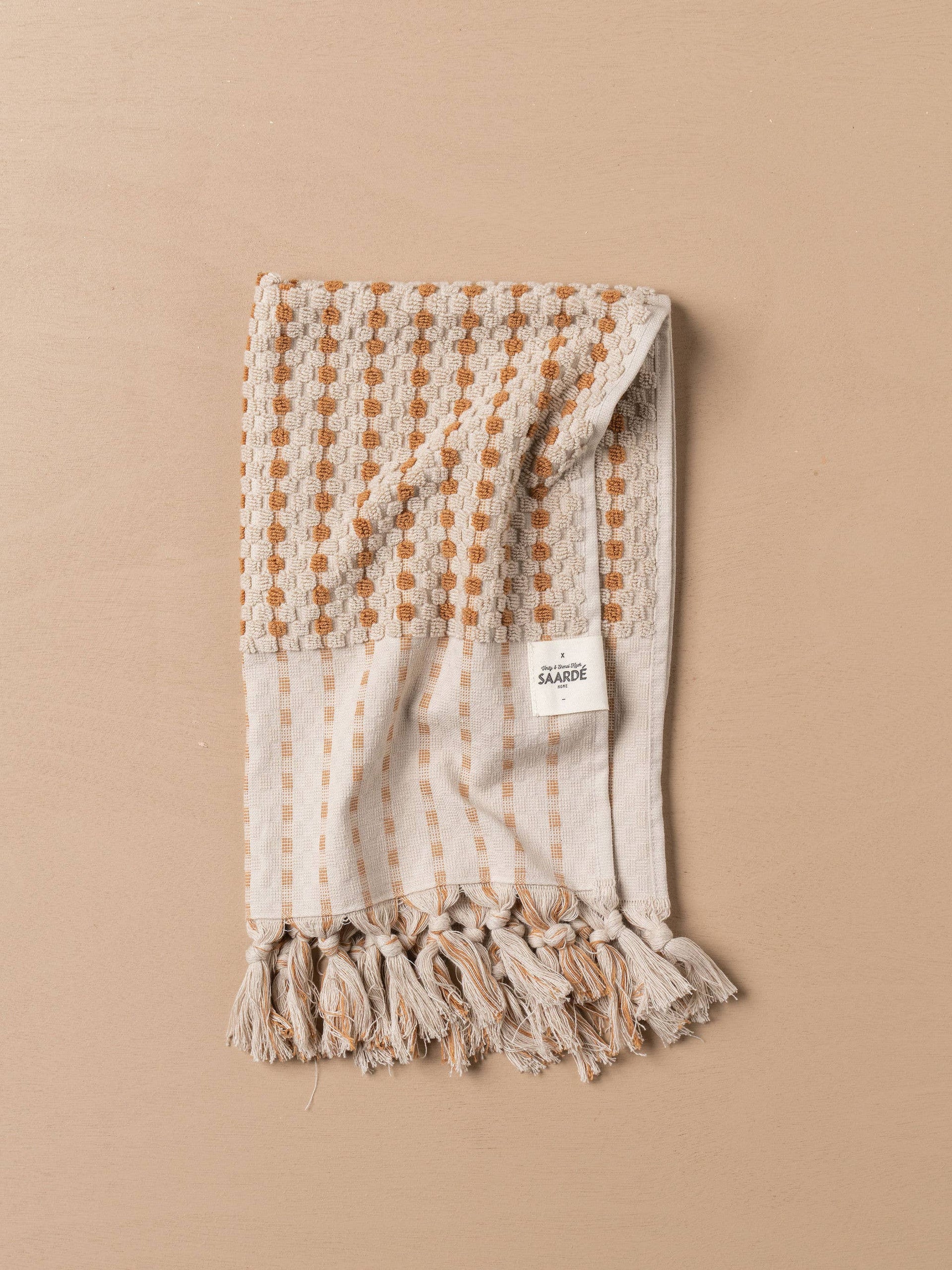 Turkish Hand Towel - Stone/Terracotta