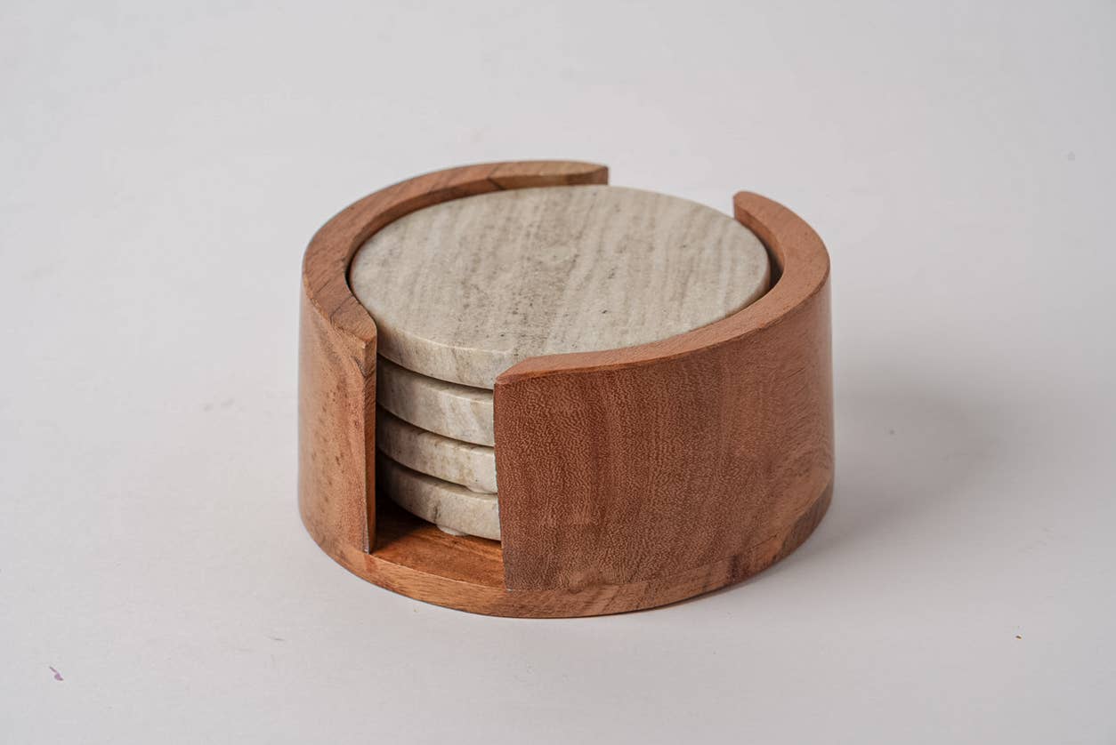 Marble Coasters Set