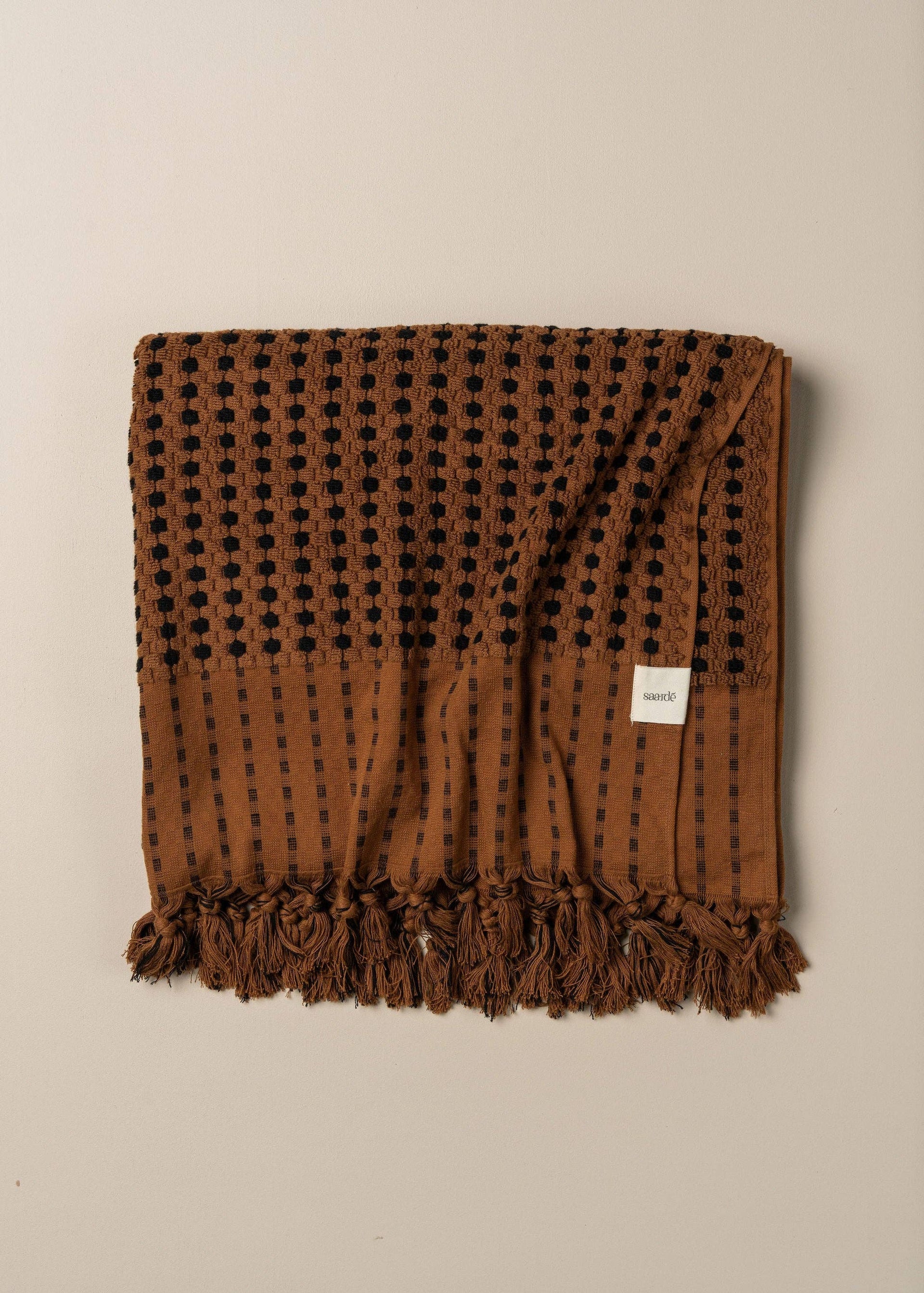 Turkish Hand Towel - Chocolate/Black