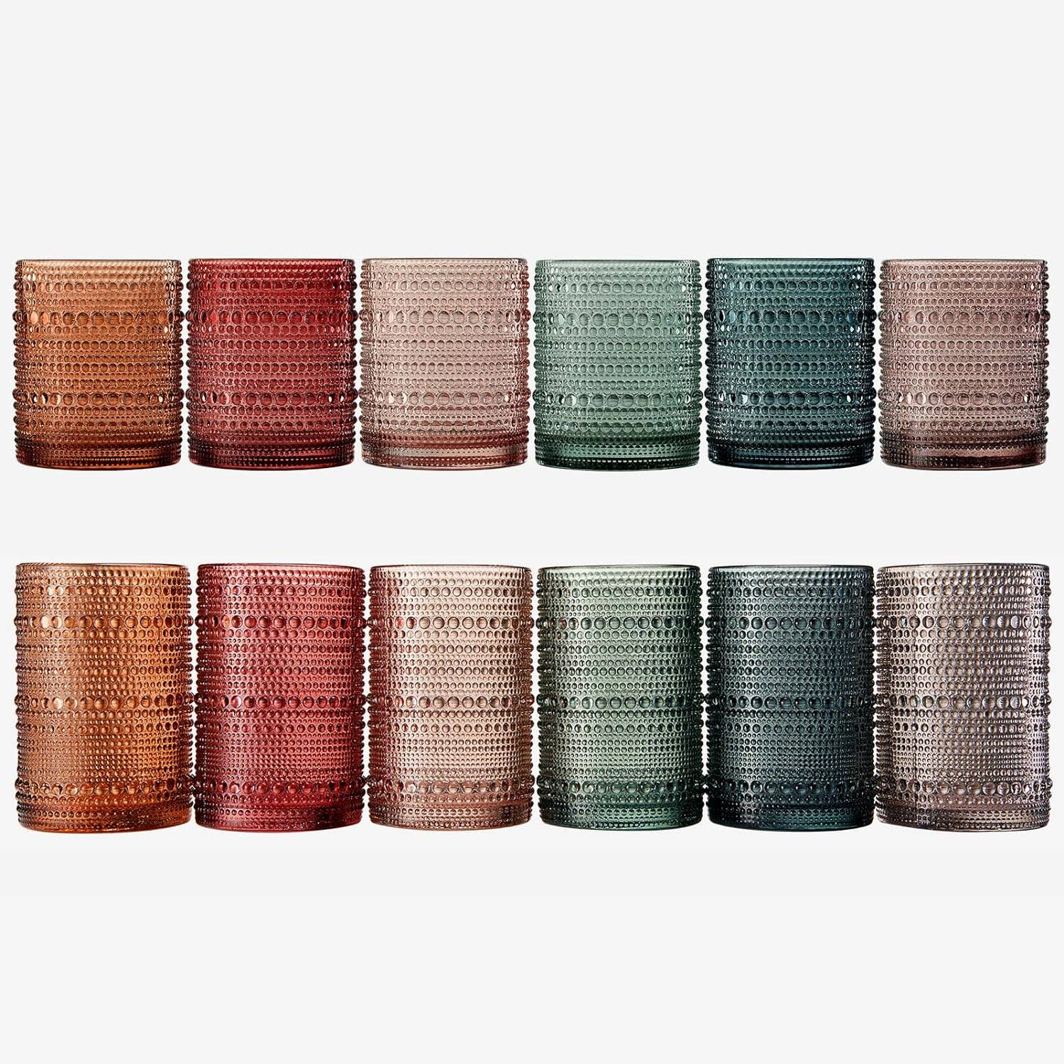 Beaded Colored Drinking Glass Tall