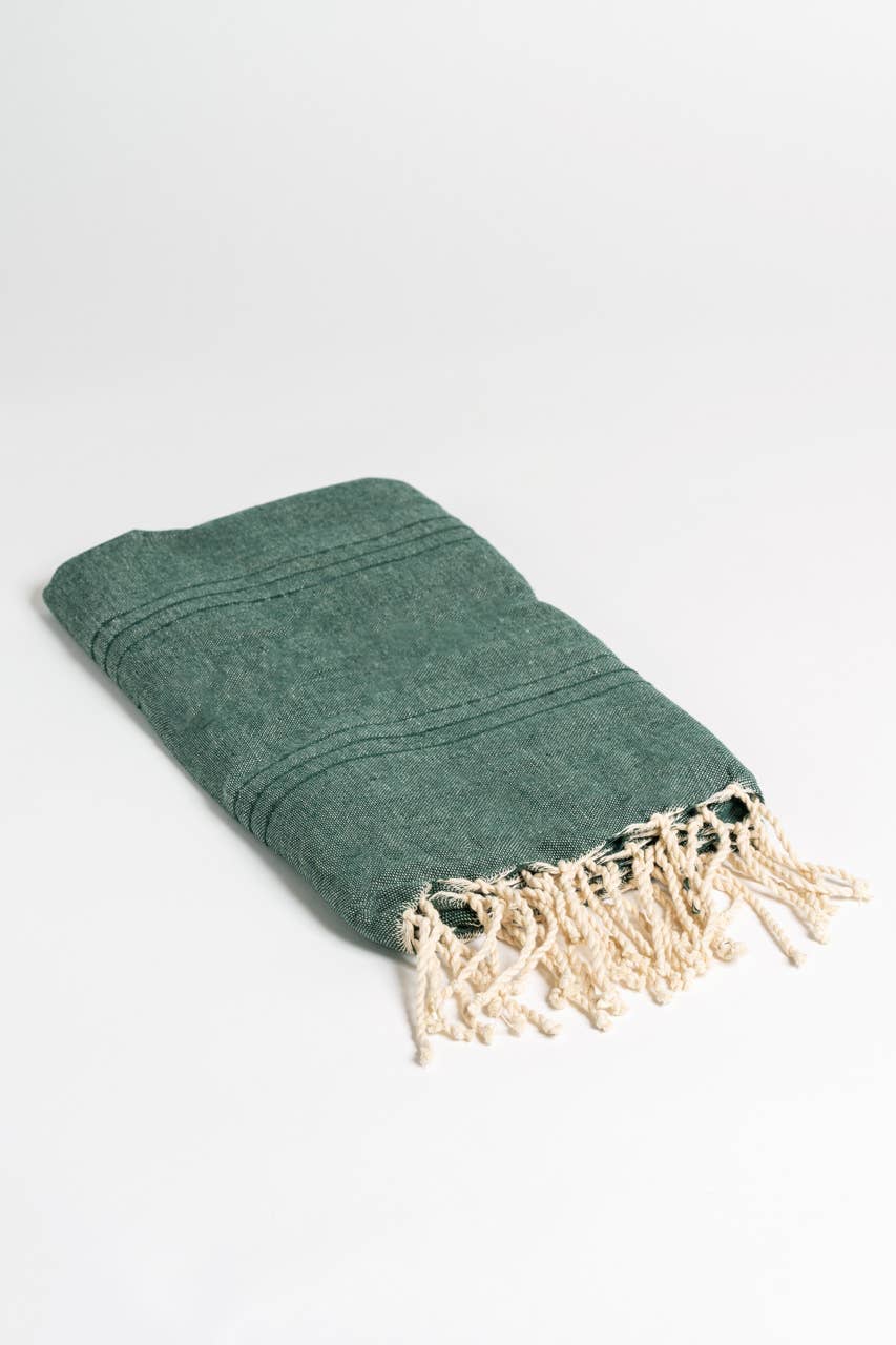 Woven Turkish Towel in Green