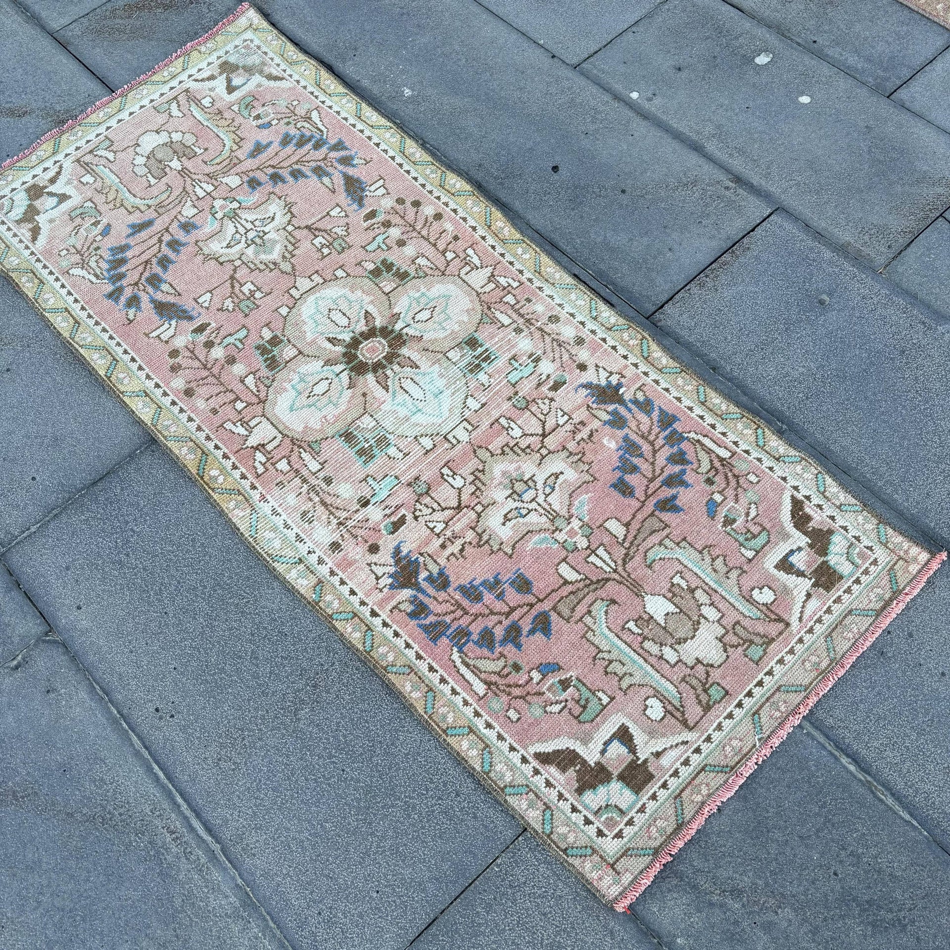 Vintage Turkish Blush Pink Runner