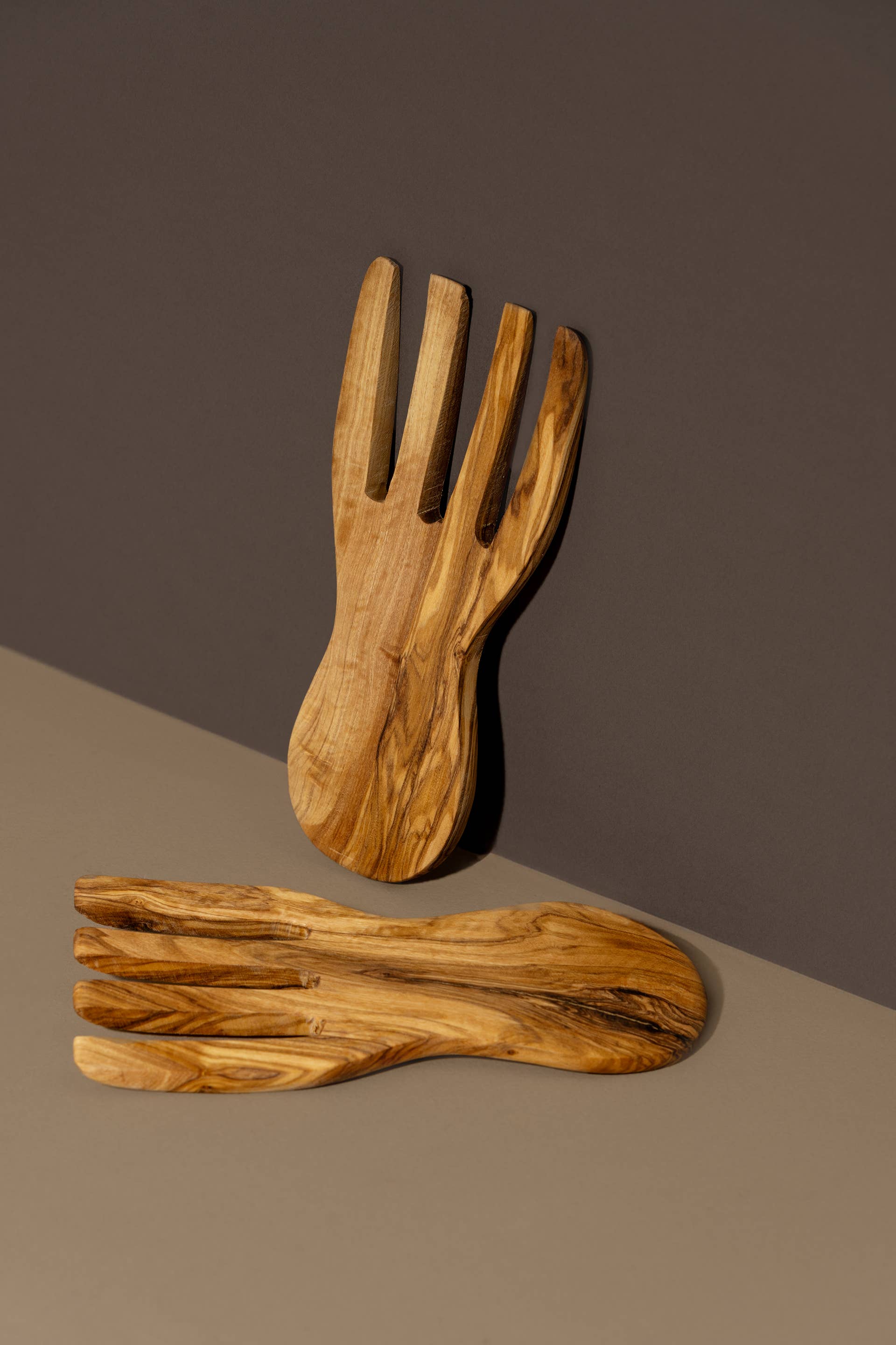 Natural Olive Wood Serving Hands