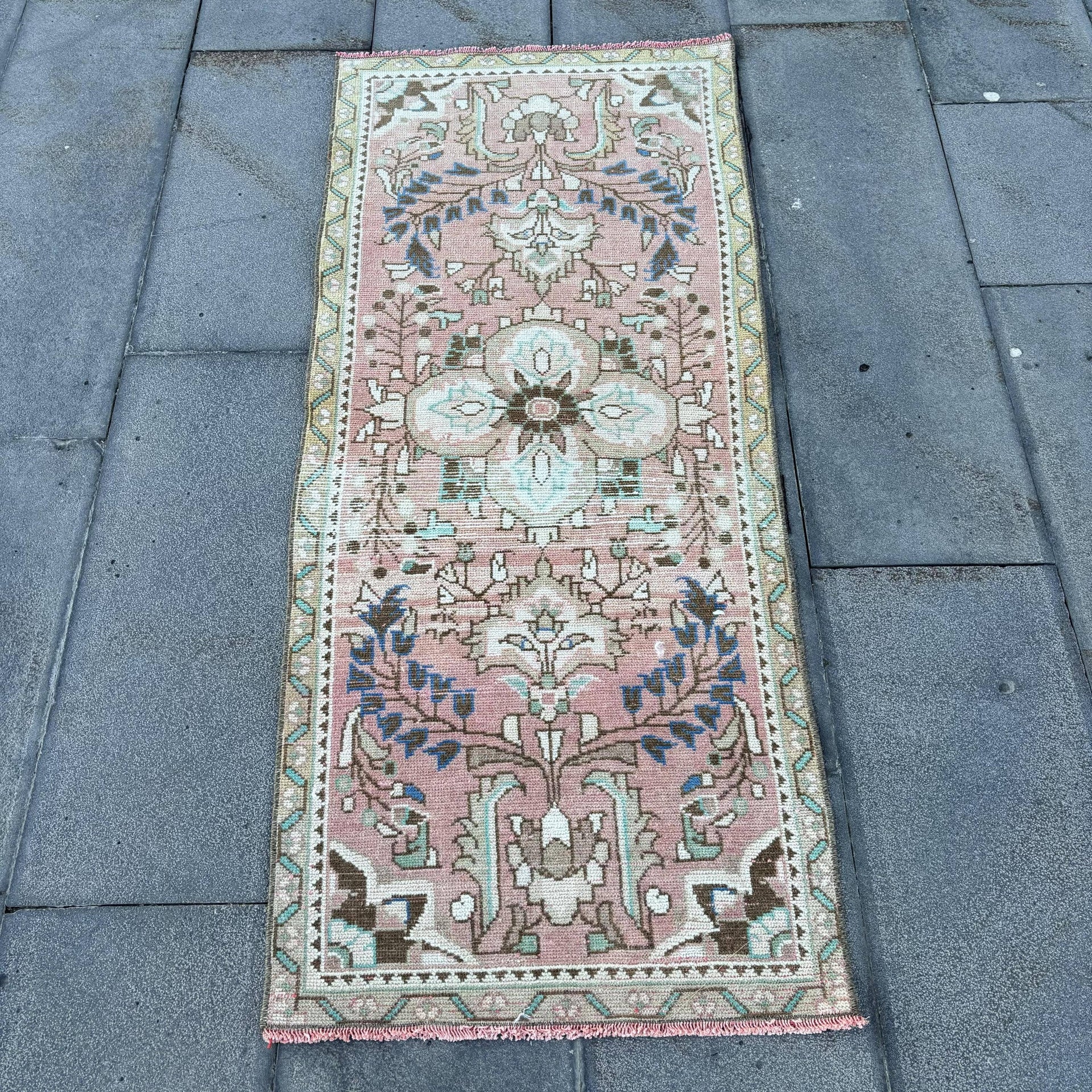 Vintage Turkish Blush Pink Runner