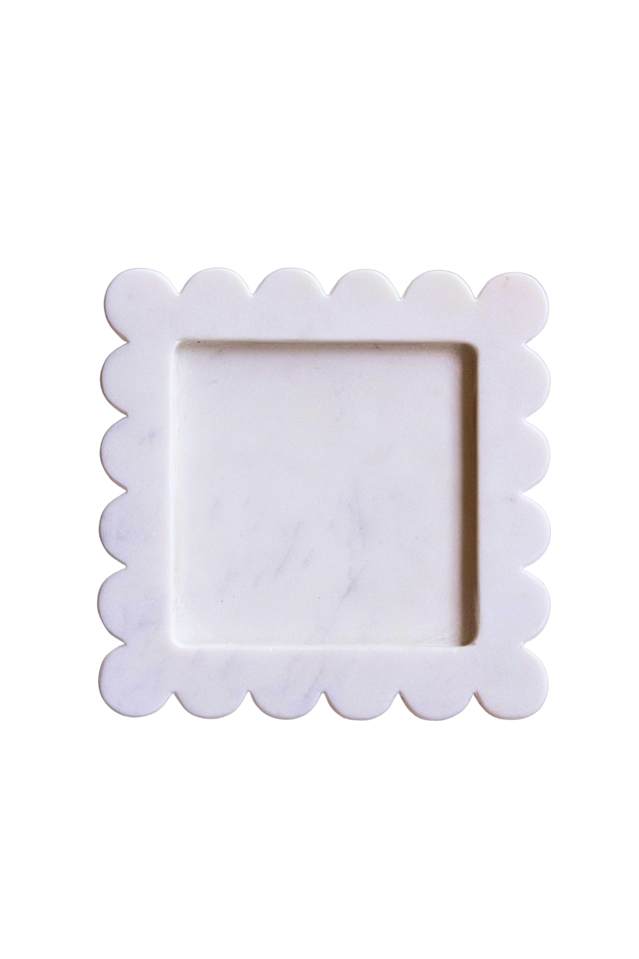 White Marble Scalloped Tray