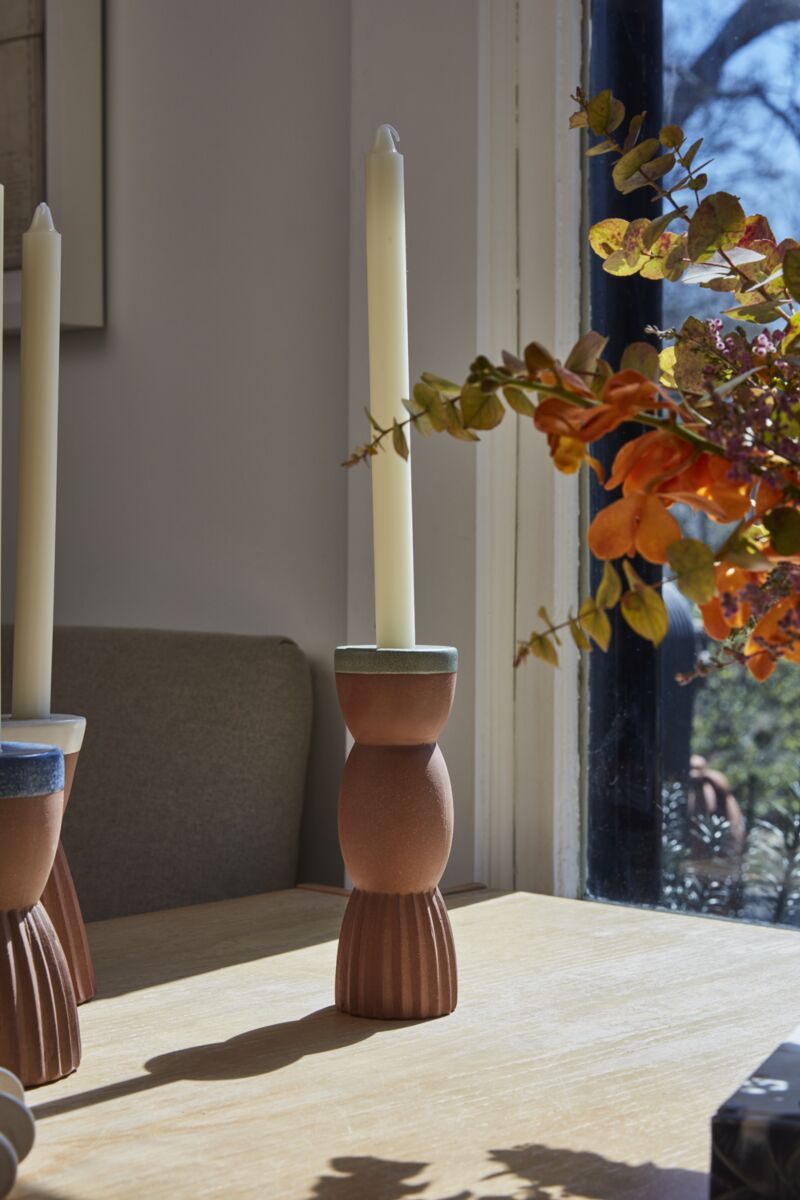 Terra Fluted Candlestick