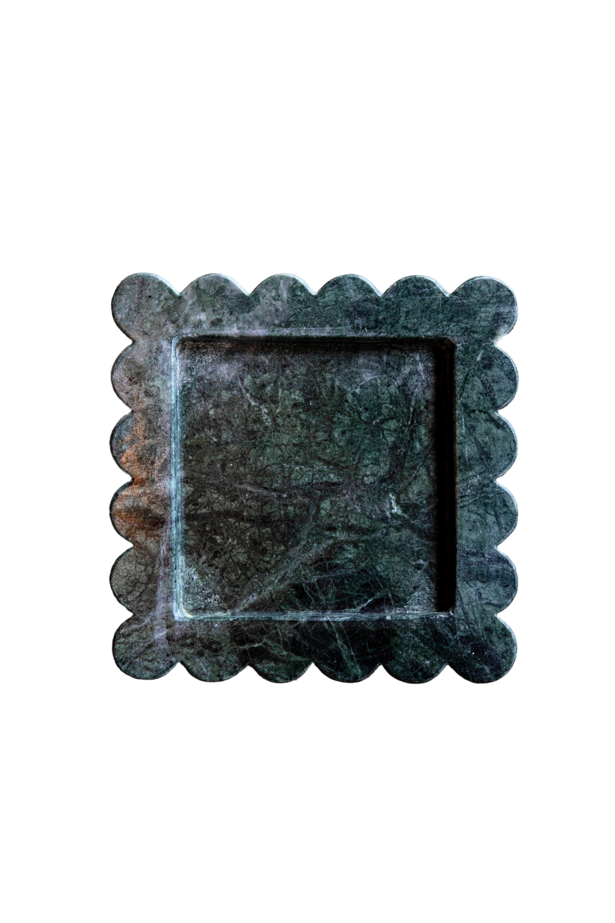 Green Marble Scalloped Tray