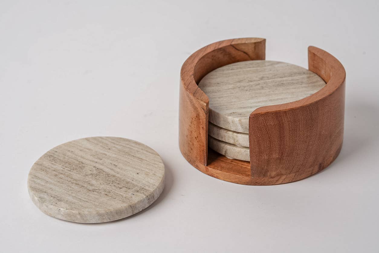 Marble Coasters Set