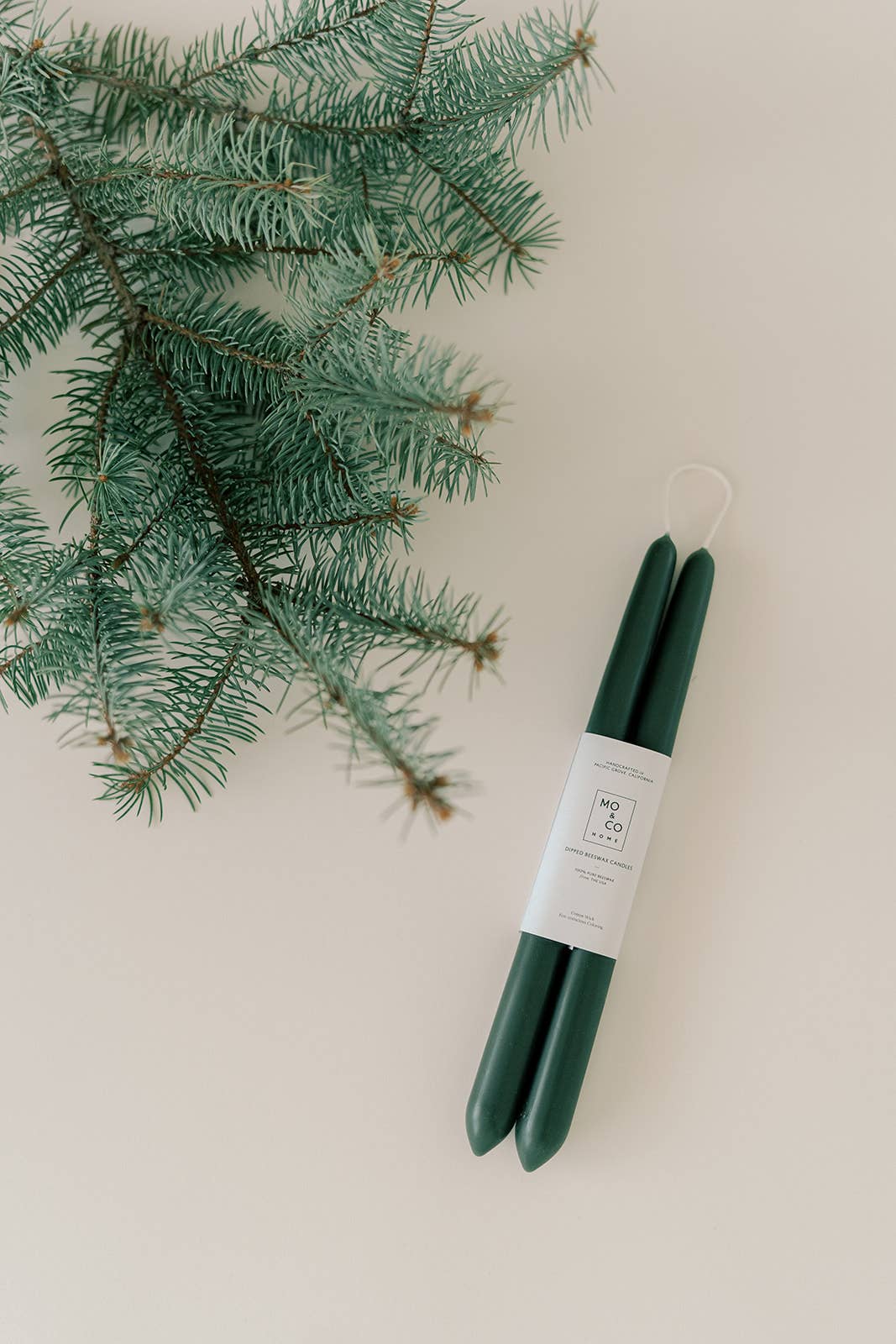 100% Beeswax Dipped Candles | Forest Green