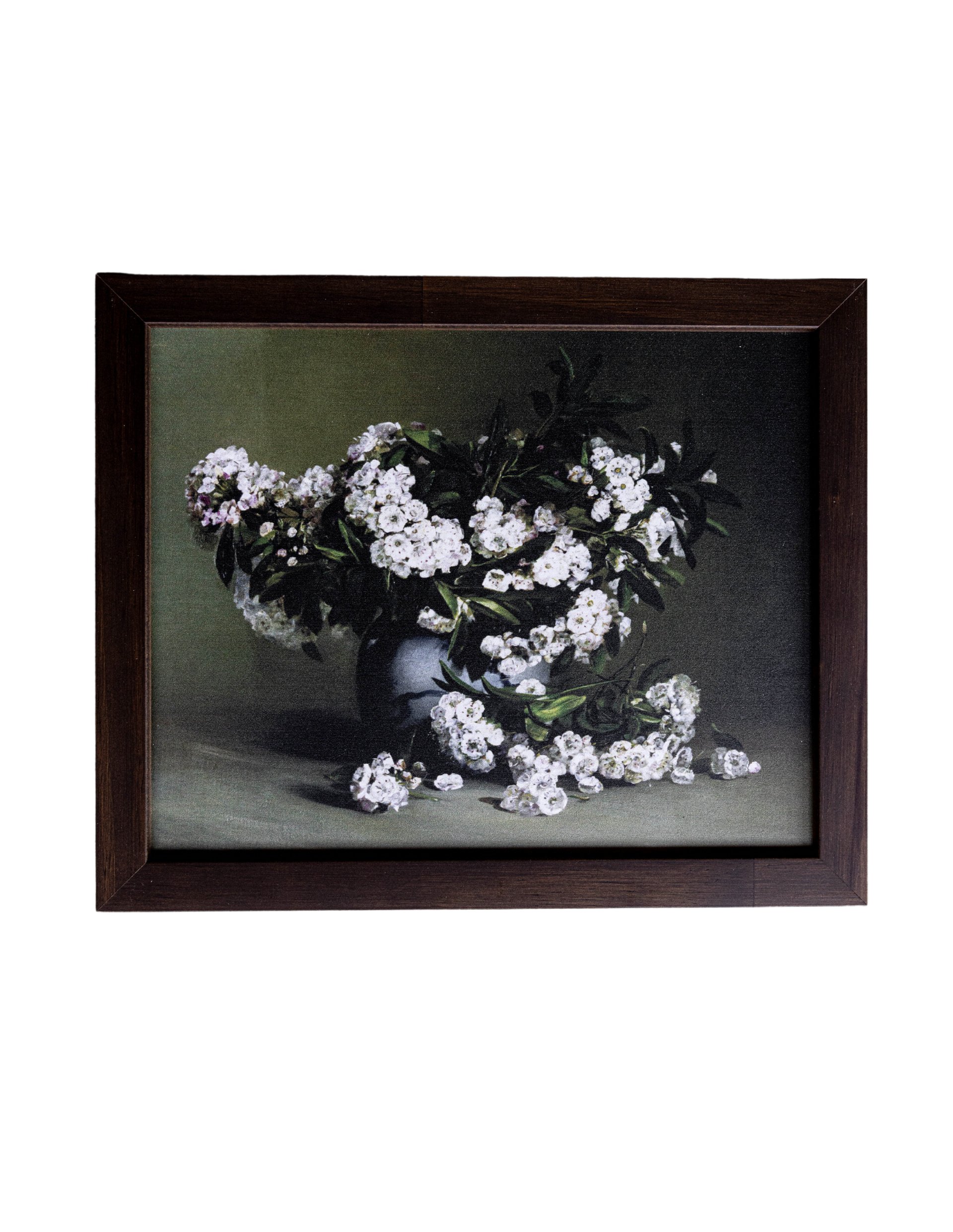 White Petal Bouquet Hazelnut Framed Art