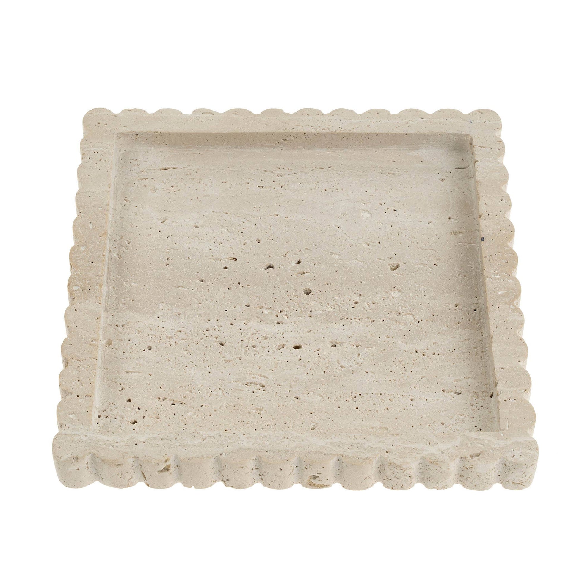 Travertine Scalloped Tray