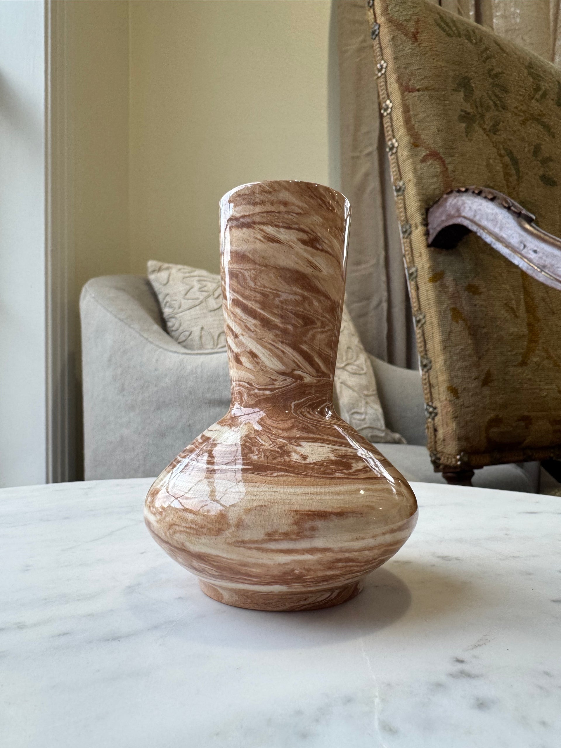 Marbled Earth Bud Vase