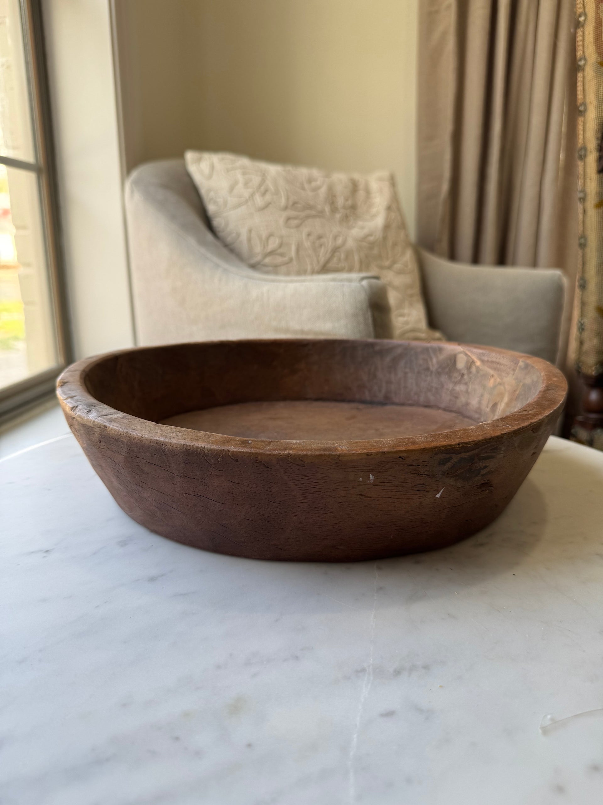 Antique Wooden Dough Bowl