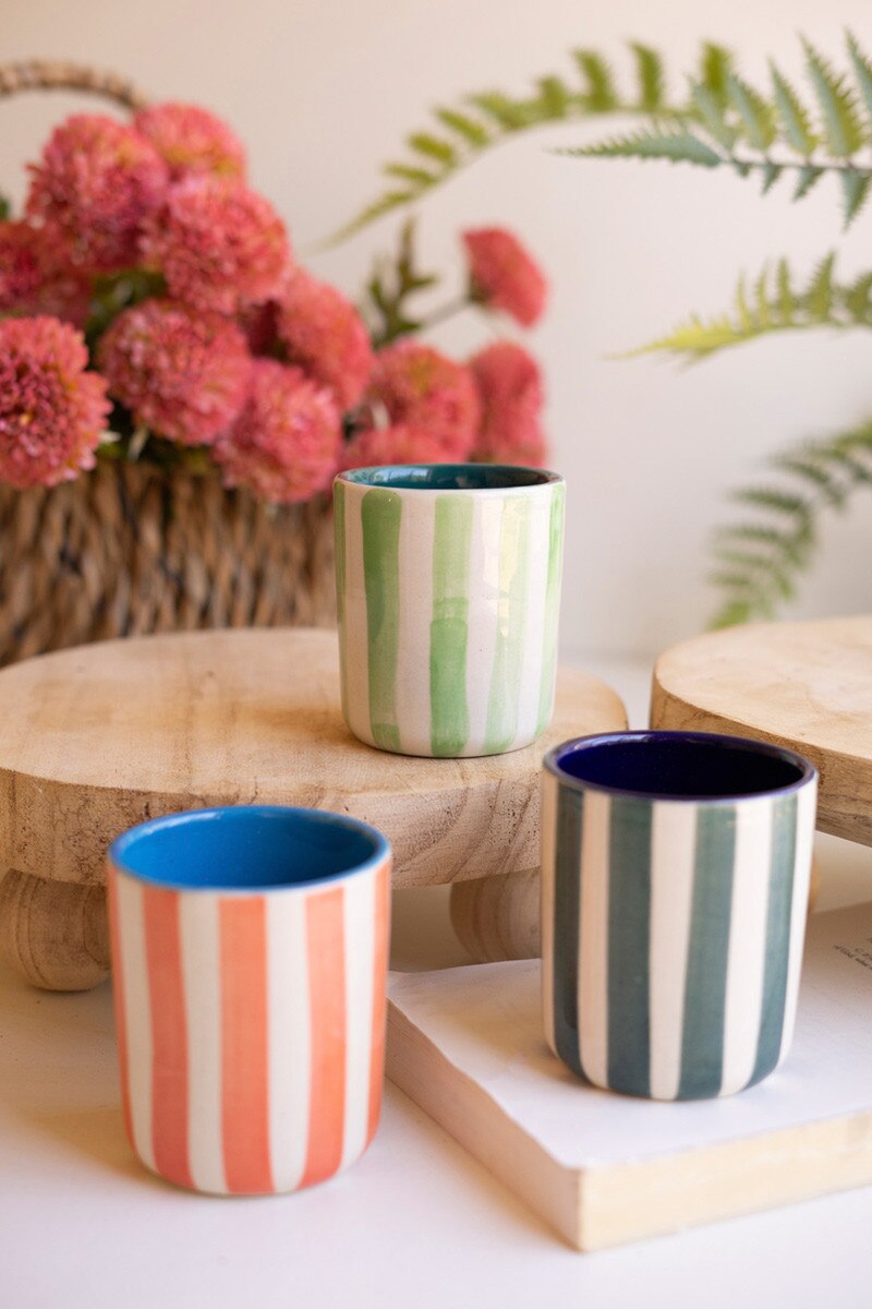 Striped Ceramic Container