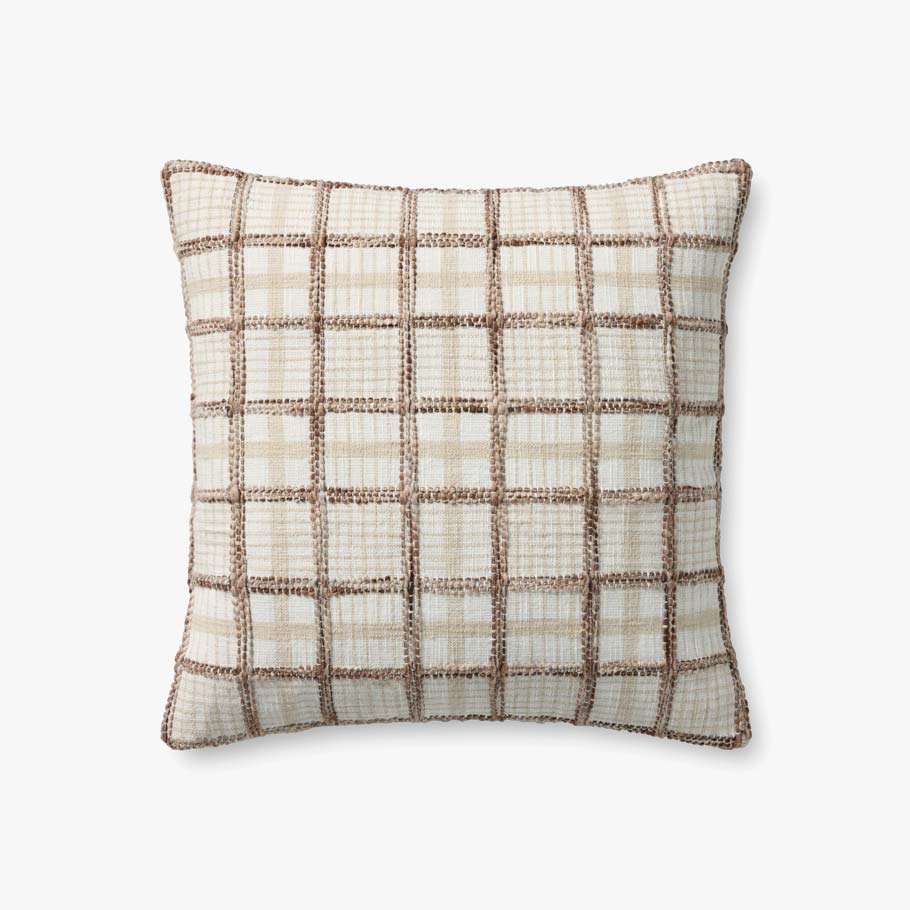 Norman Ivory / Brown Pillow 20"x20" Cover