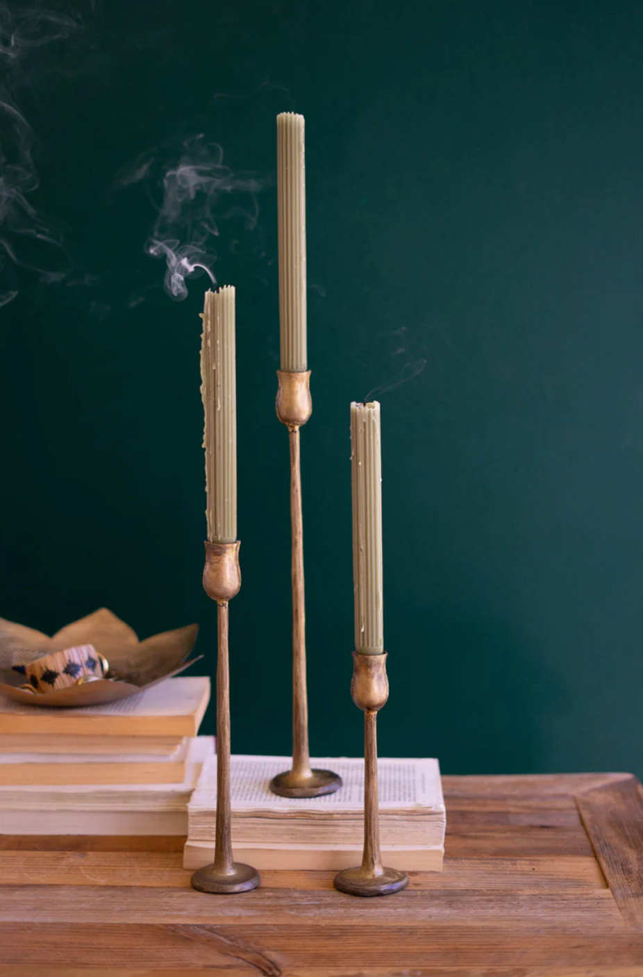 Antique Brass Taper Candle Holders