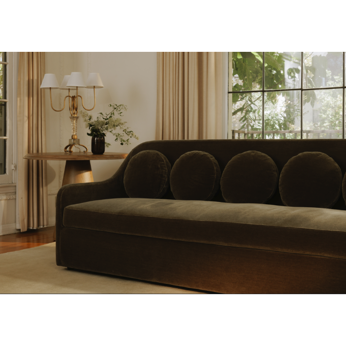 Bria Sofa Dark Green Faux Mohair