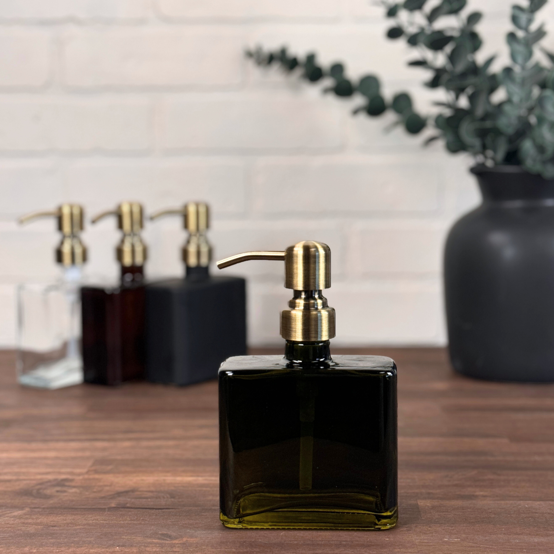 Square Recycled Glass Soap Dispenser