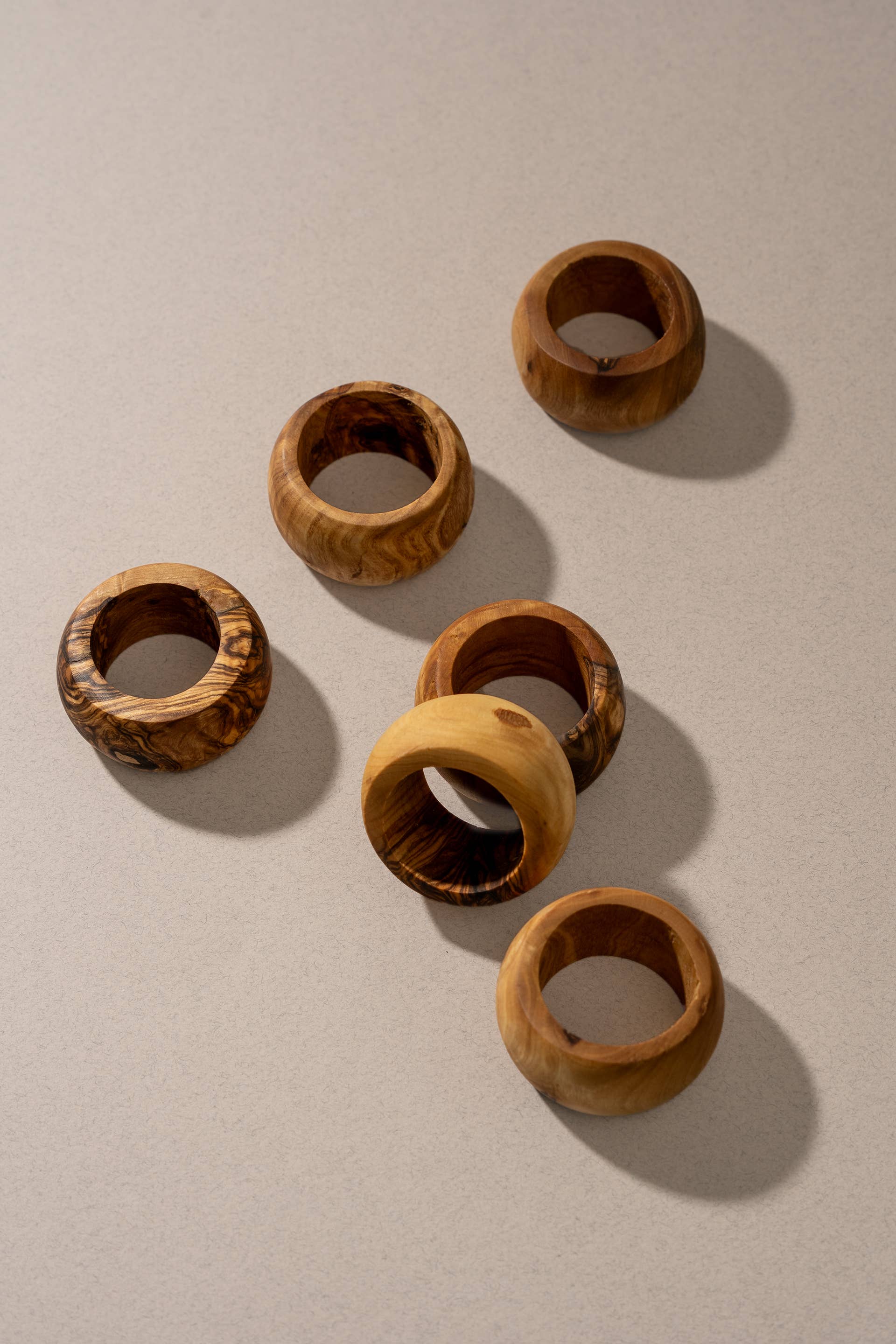 Natural Olive Wood Napkin Rings