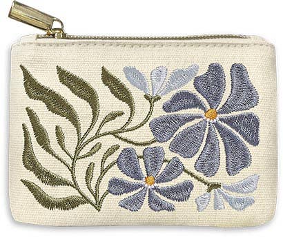 Blue Floral Coin Pouch