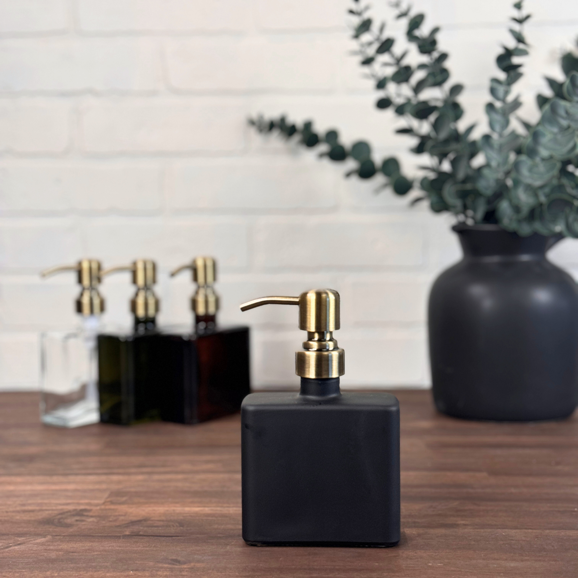 Square Recycled Glass Soap Dispenser