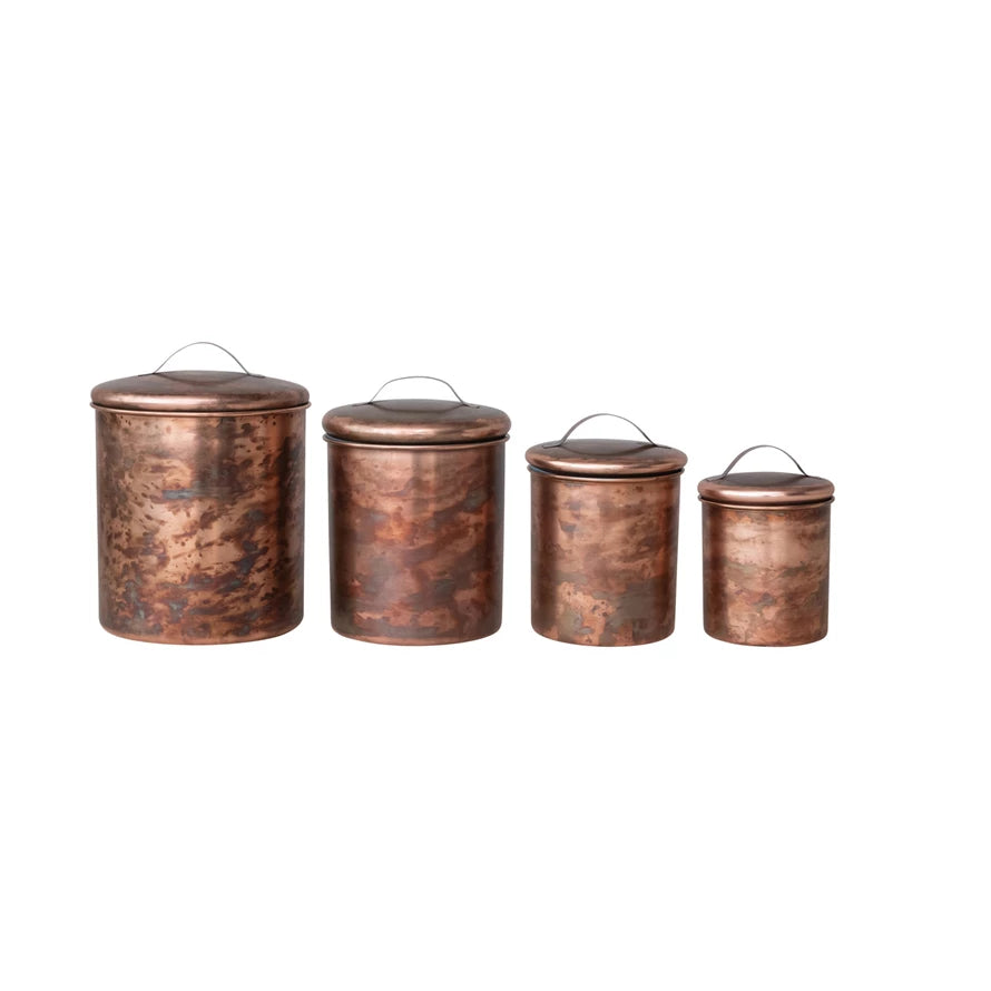 Oxidized Copper Stainless Steel Canisters