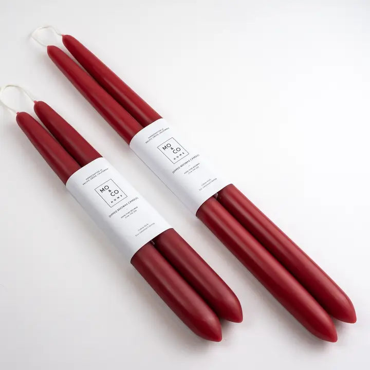 100% Beeswax Dipped Candles | Burgundy