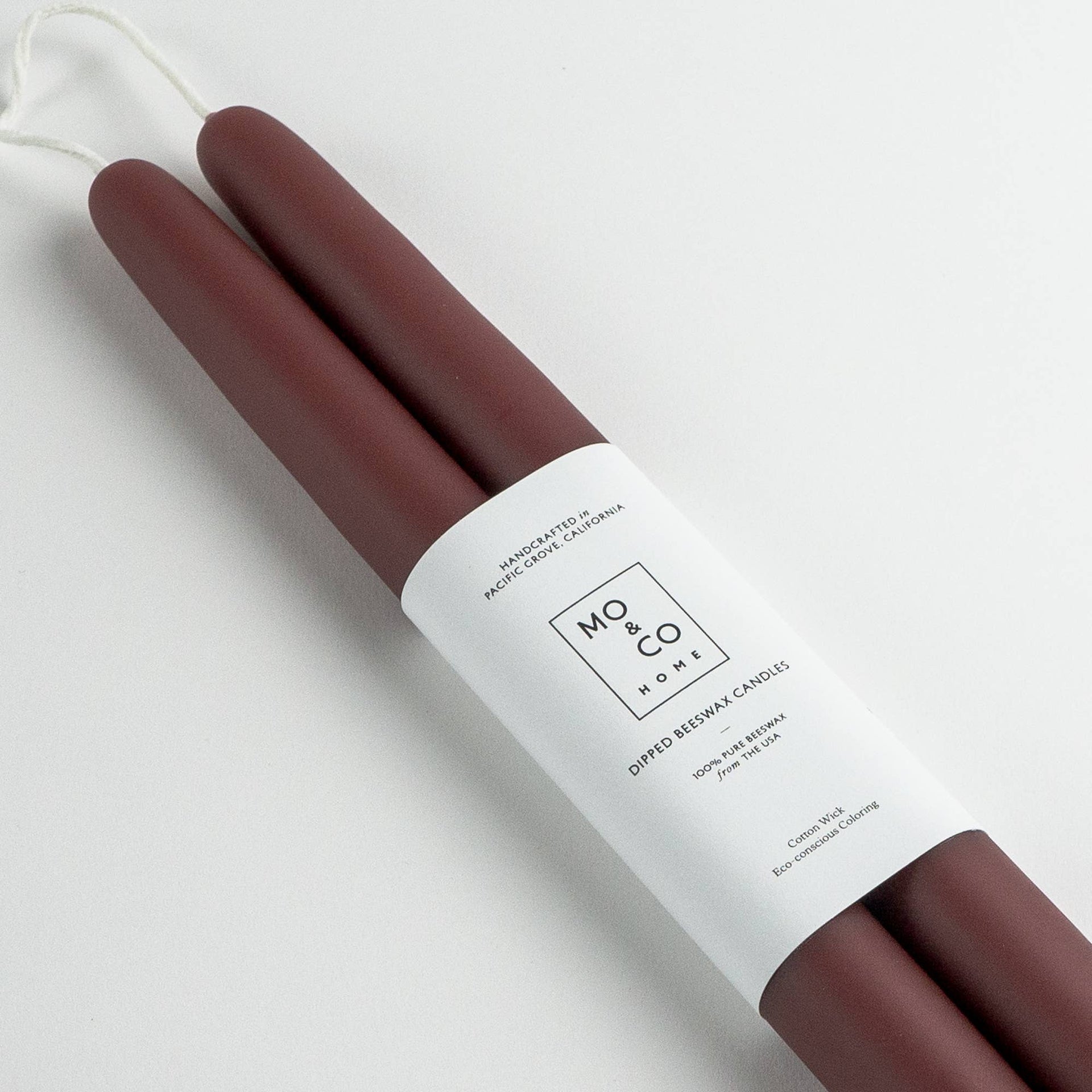 100% Beeswax Dipped Candles | Burgundy