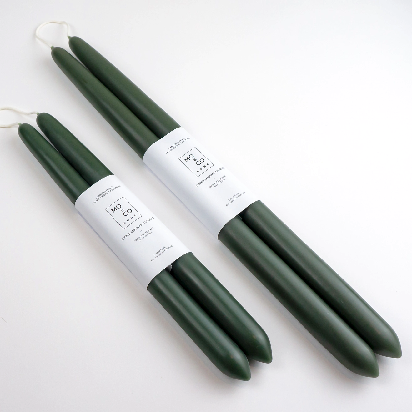 100% Beeswax Dipped Candles | Forest Green