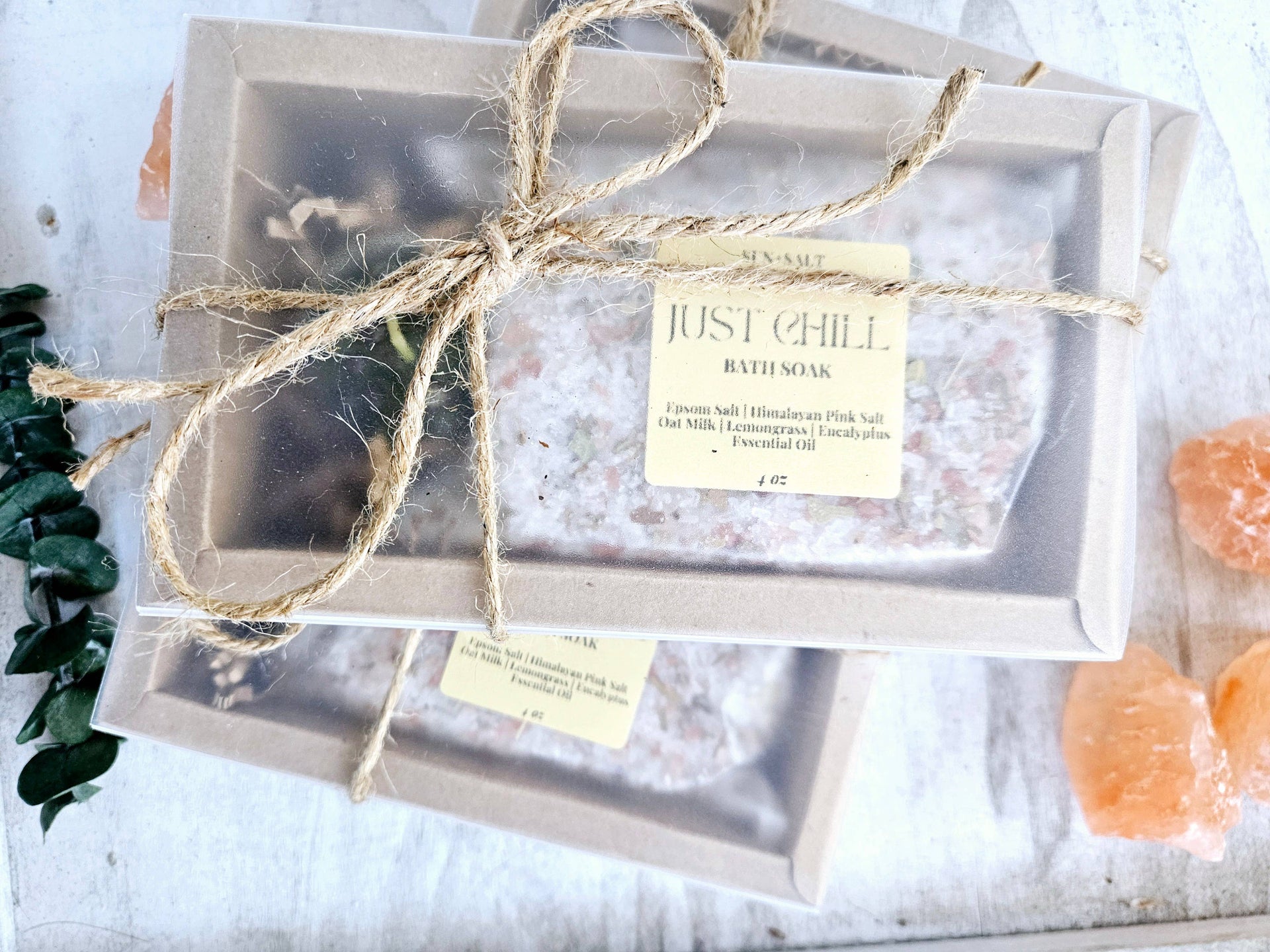 Just Chill Bath Salt & Succulent Candle Gift Set Bath Soak