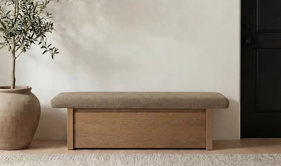 Harbor Storage Bench Taupe