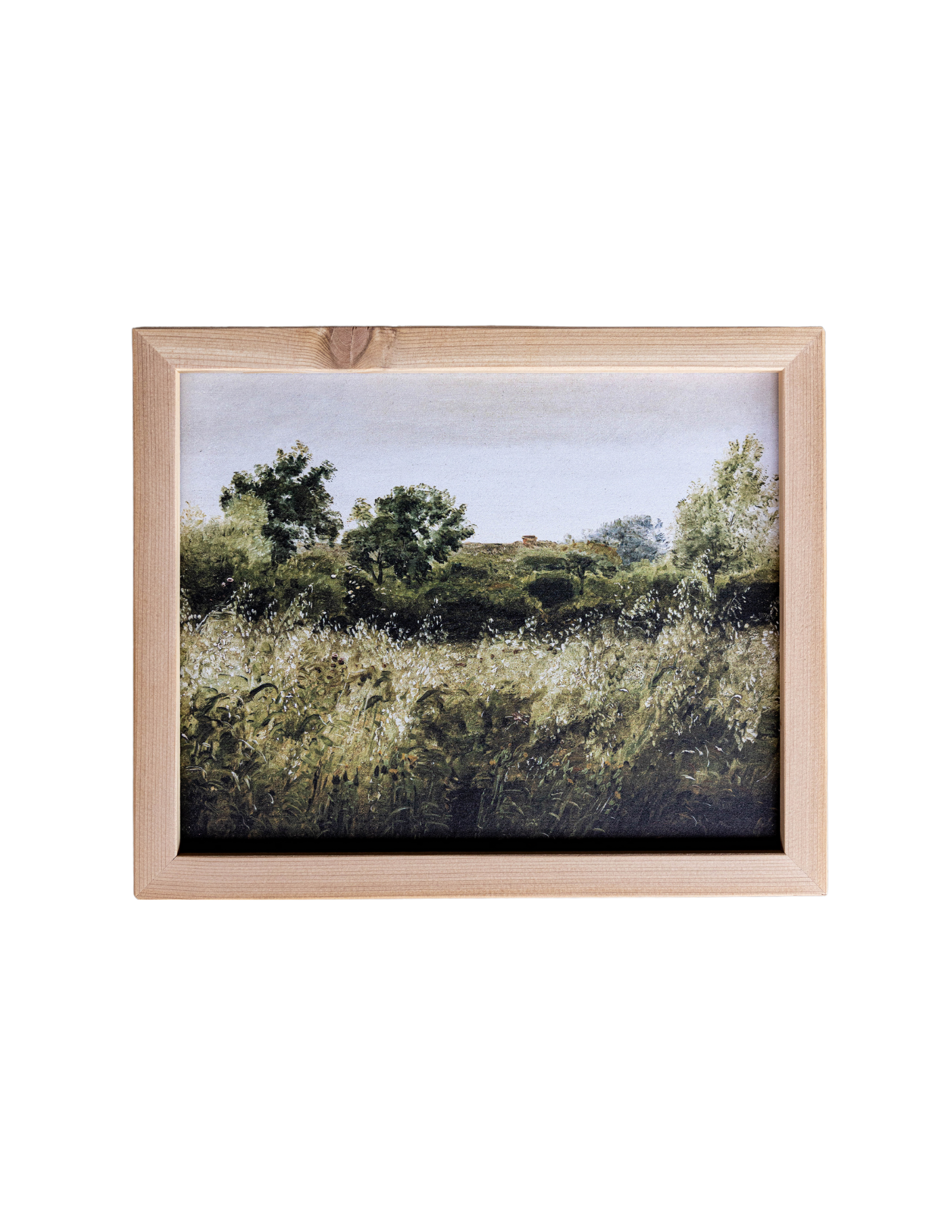 Green Countryside Pine Framed Art