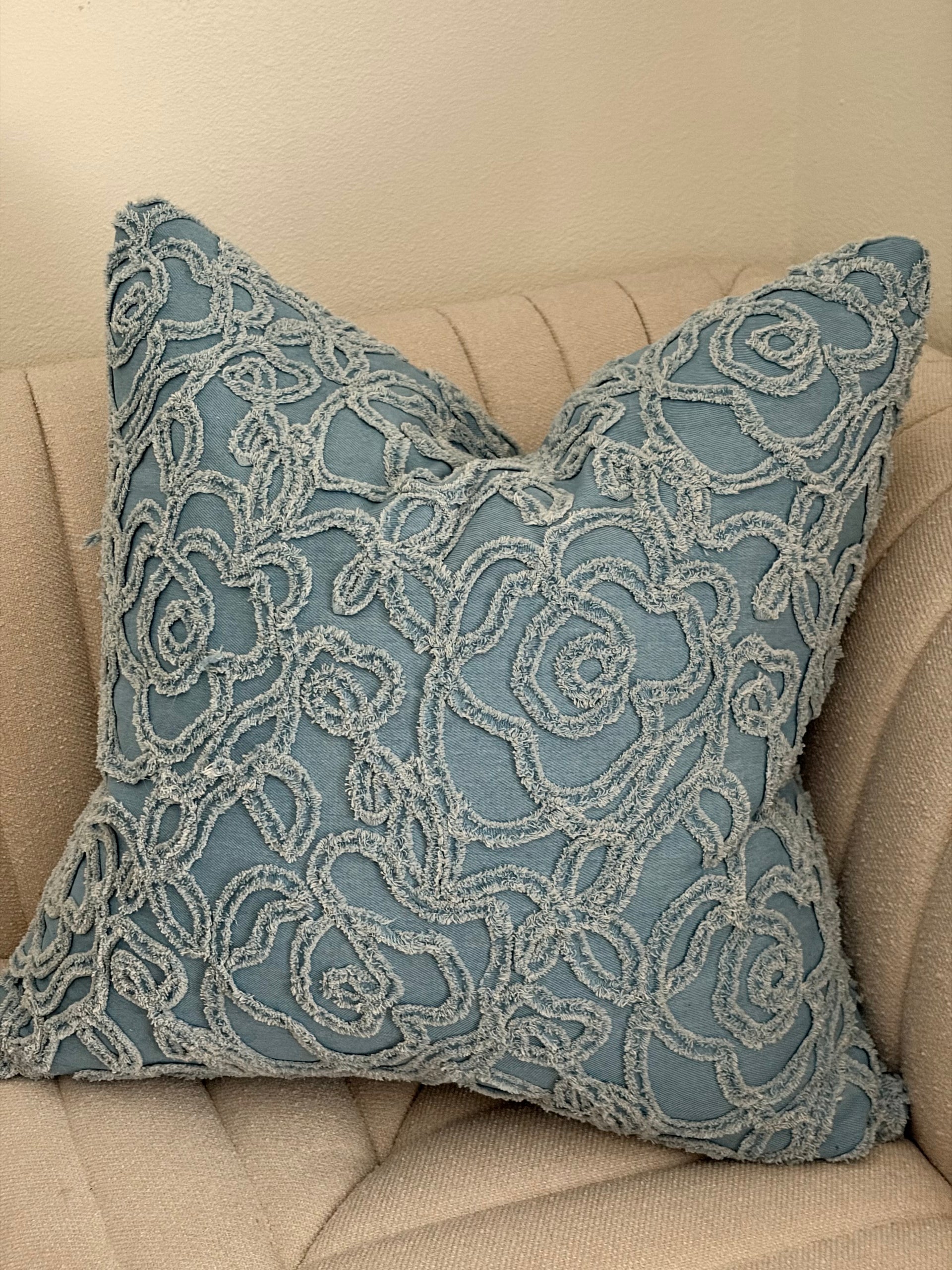 Custom Denim Bloom Cover 22"x22"