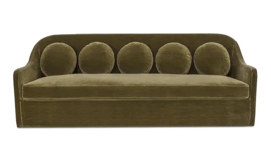 Bria Sofa Dark Green Faux Mohair