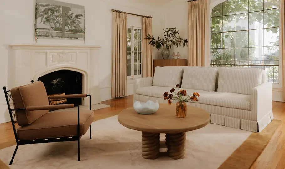 Pierce Sofa Beige Stripe