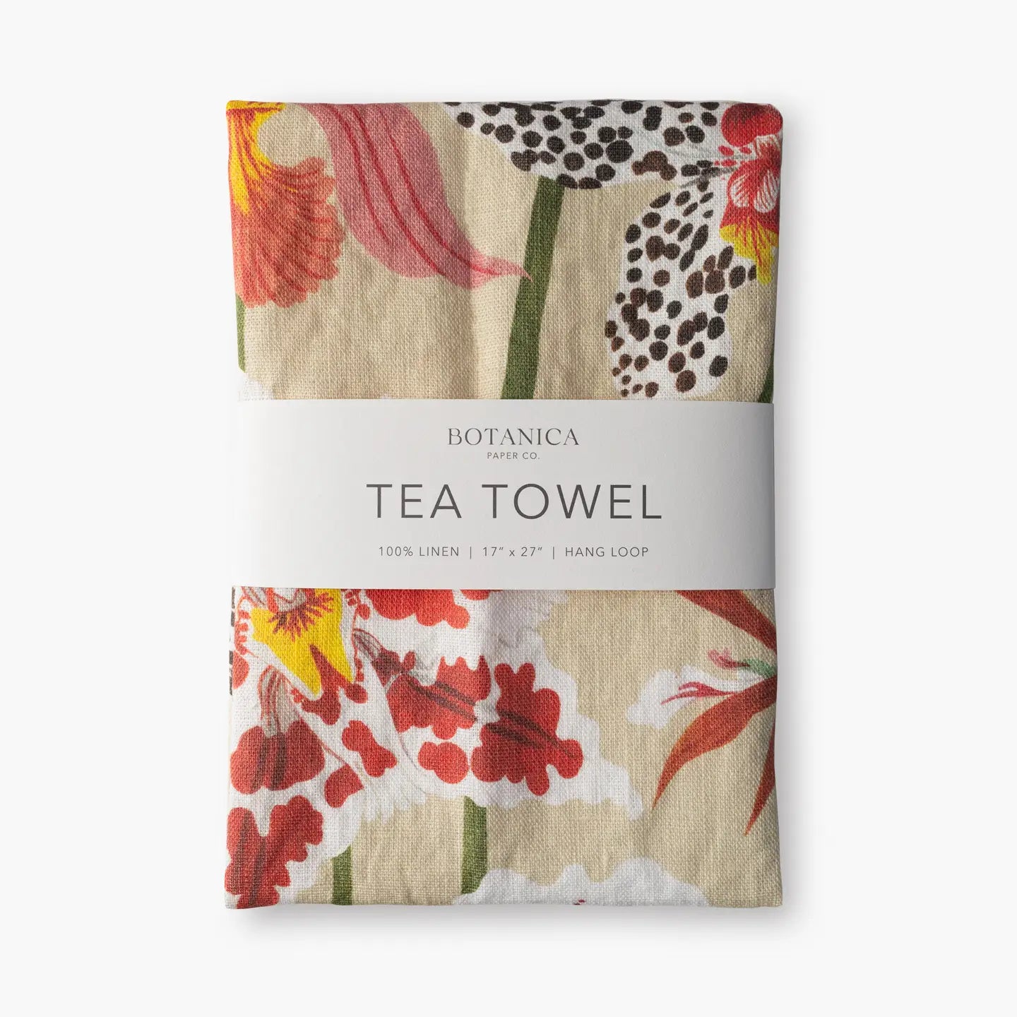 Orchids Linen Tea Towel