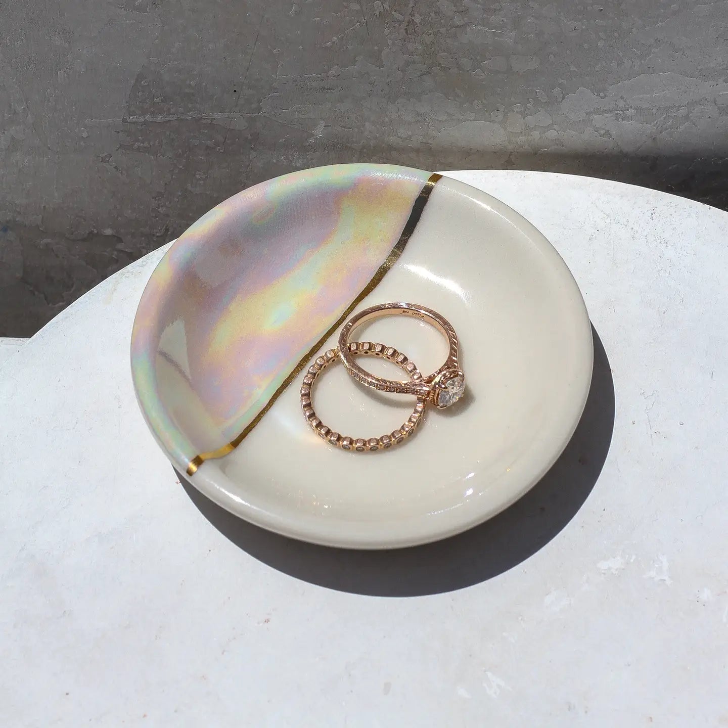 Dipped Iridescent Mini Ring Dish