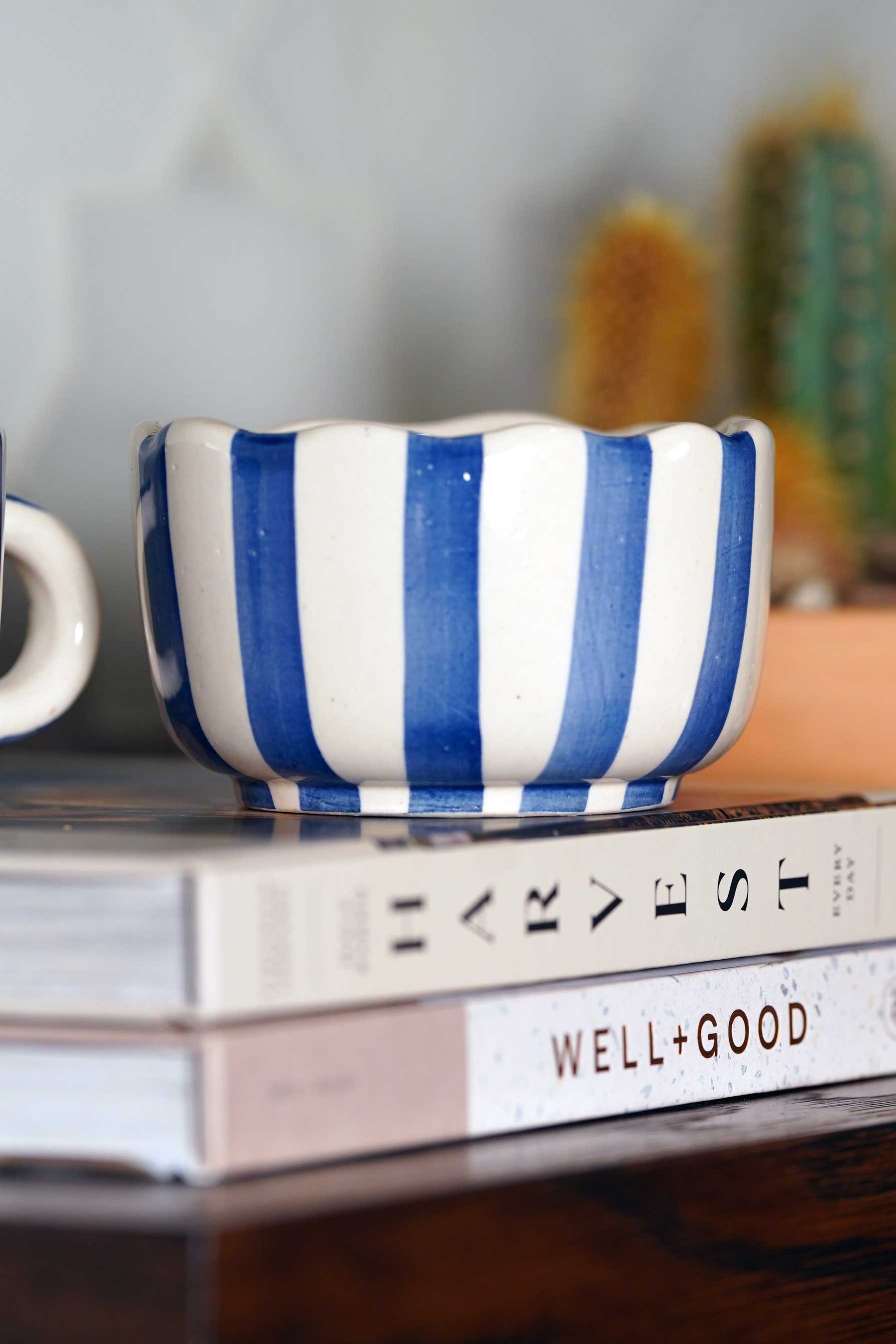 Ceramic Blue Cappuccino Cup