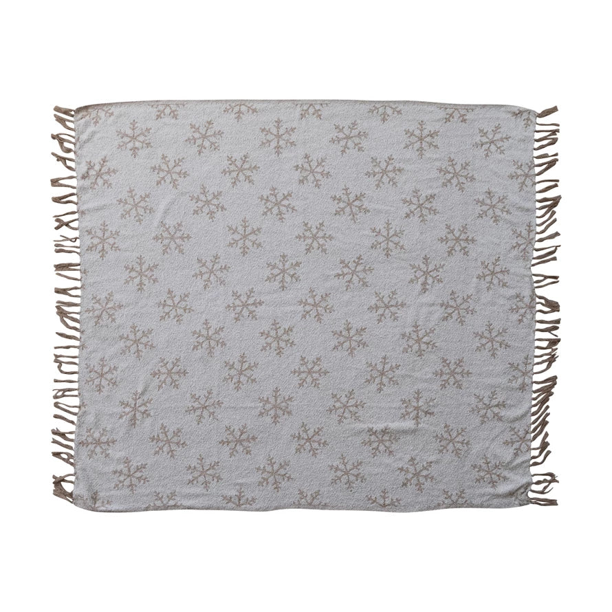 Snowflake Fringed Throw